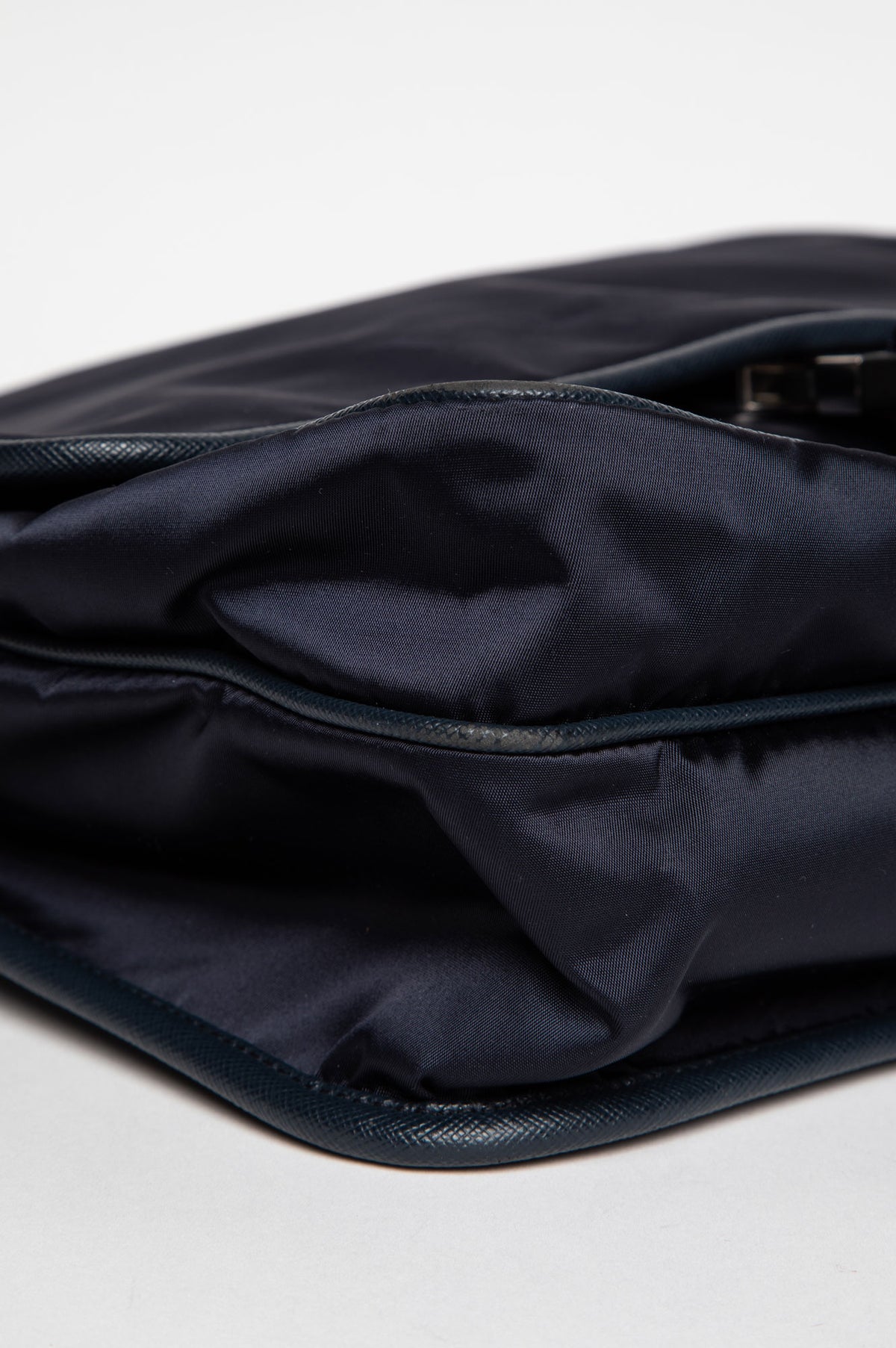 Prada Navy Tessuto Nylon Saffiano Trimmed Messenger Bag