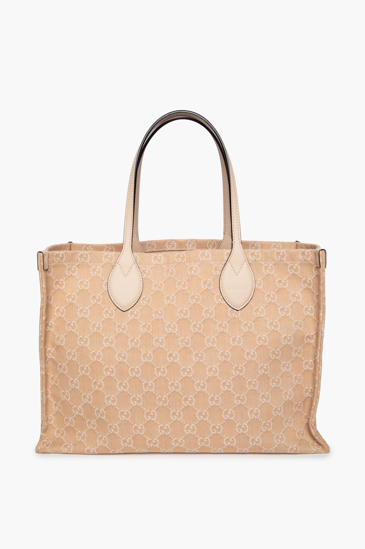 Gucci Beige GG Canvas Denim Tote GM