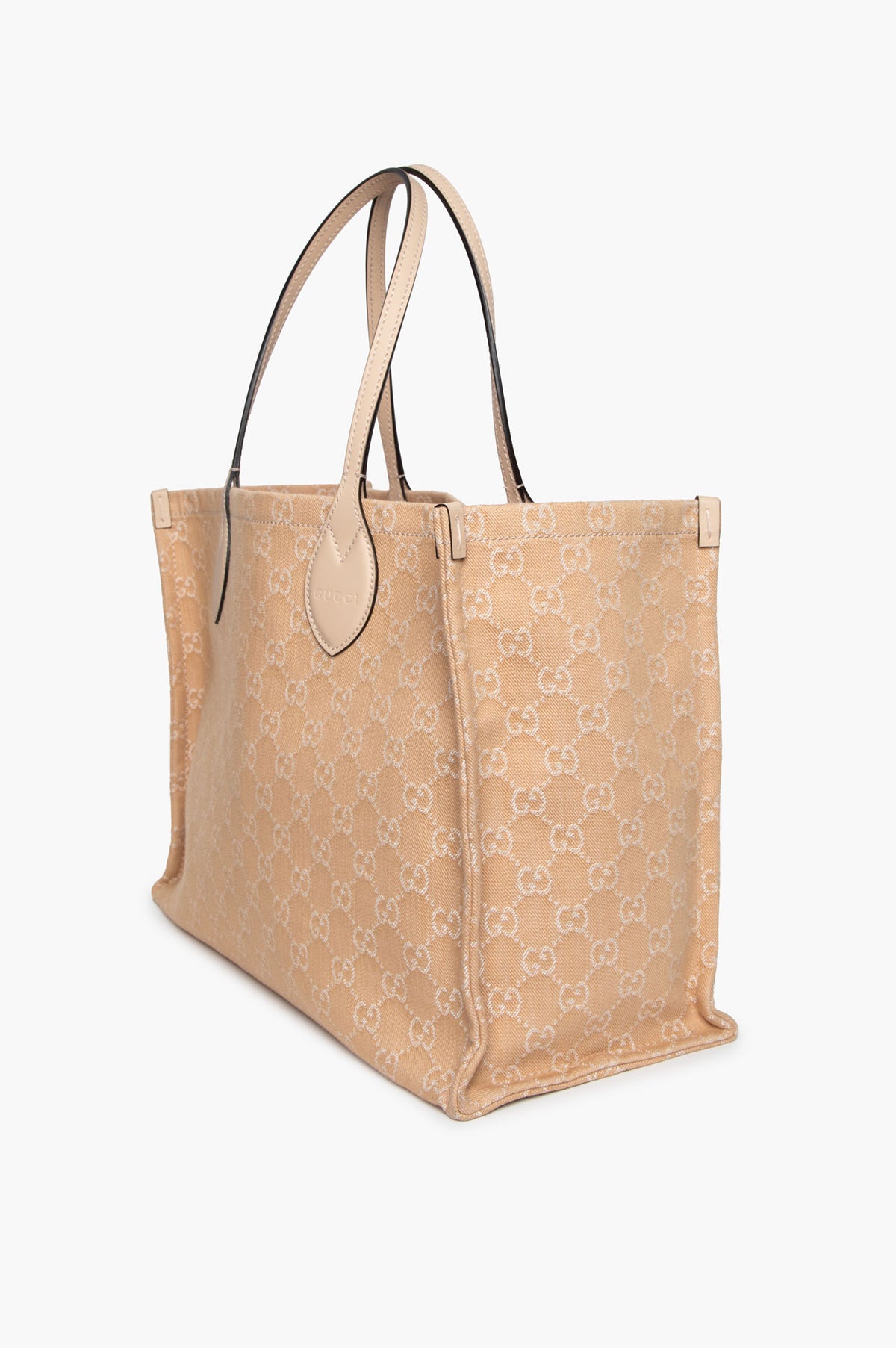 Gucci Beige GG Canvas Denim Tote GM