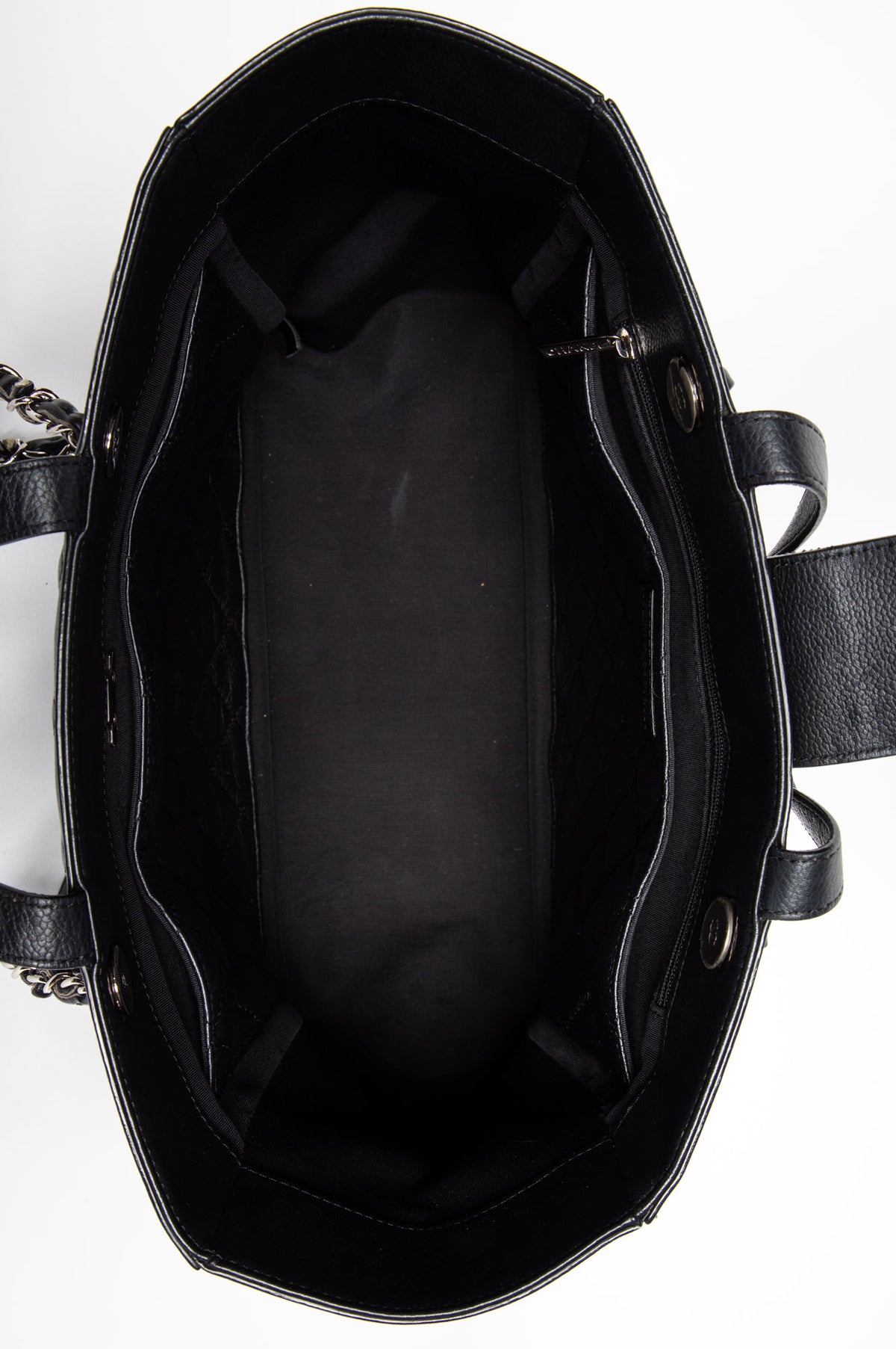 Chanel Black Quilted Caviar Box Shopping Tote