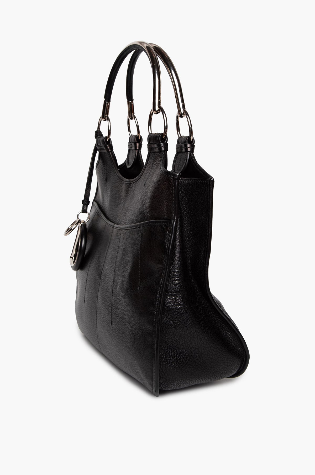 Christian Dior Black Leather 61 Hobo Tote