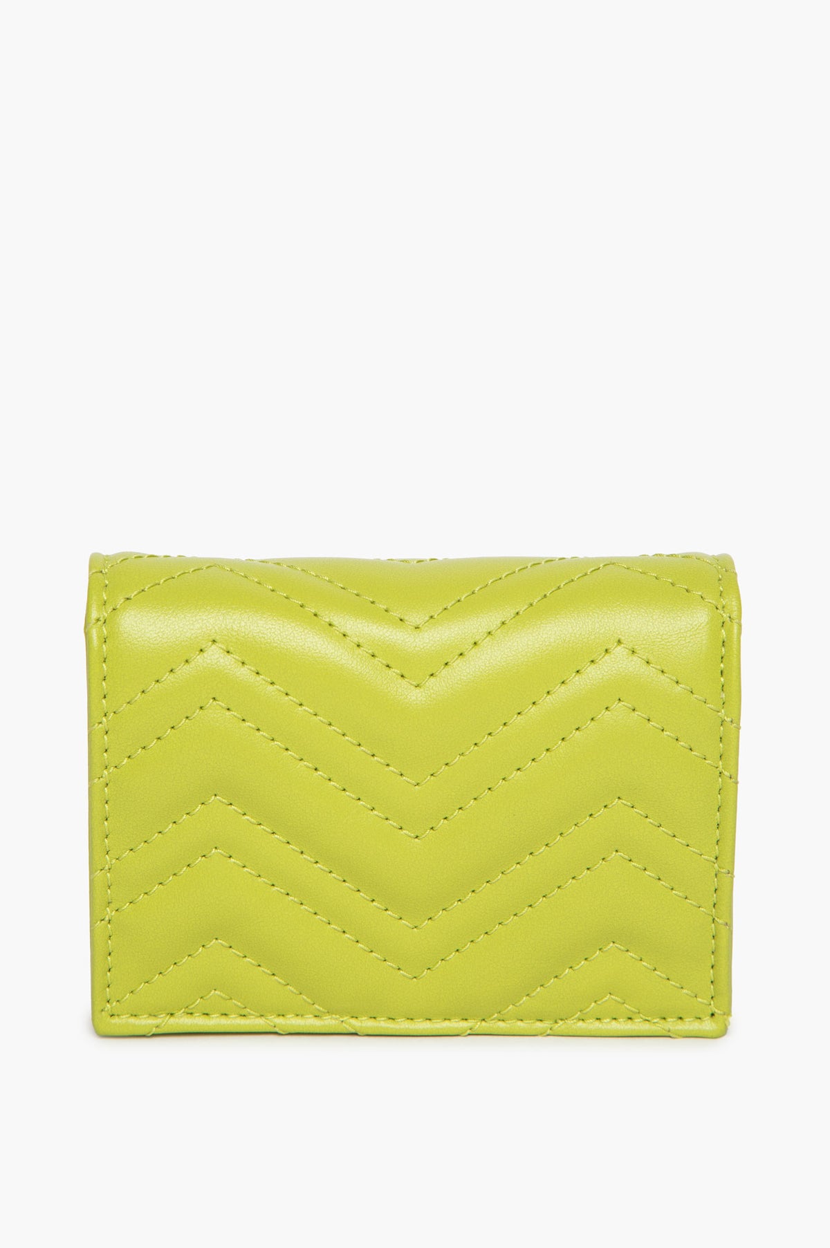 Gucci Lime Green Matelassé GG Marmont Card Case Wallet