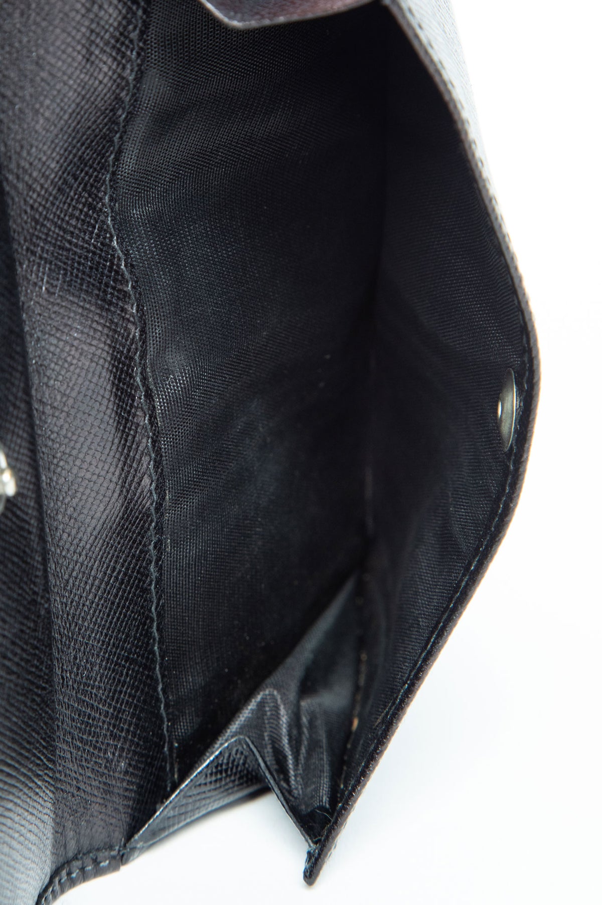 Prada Black Saffiano Compact Wallet