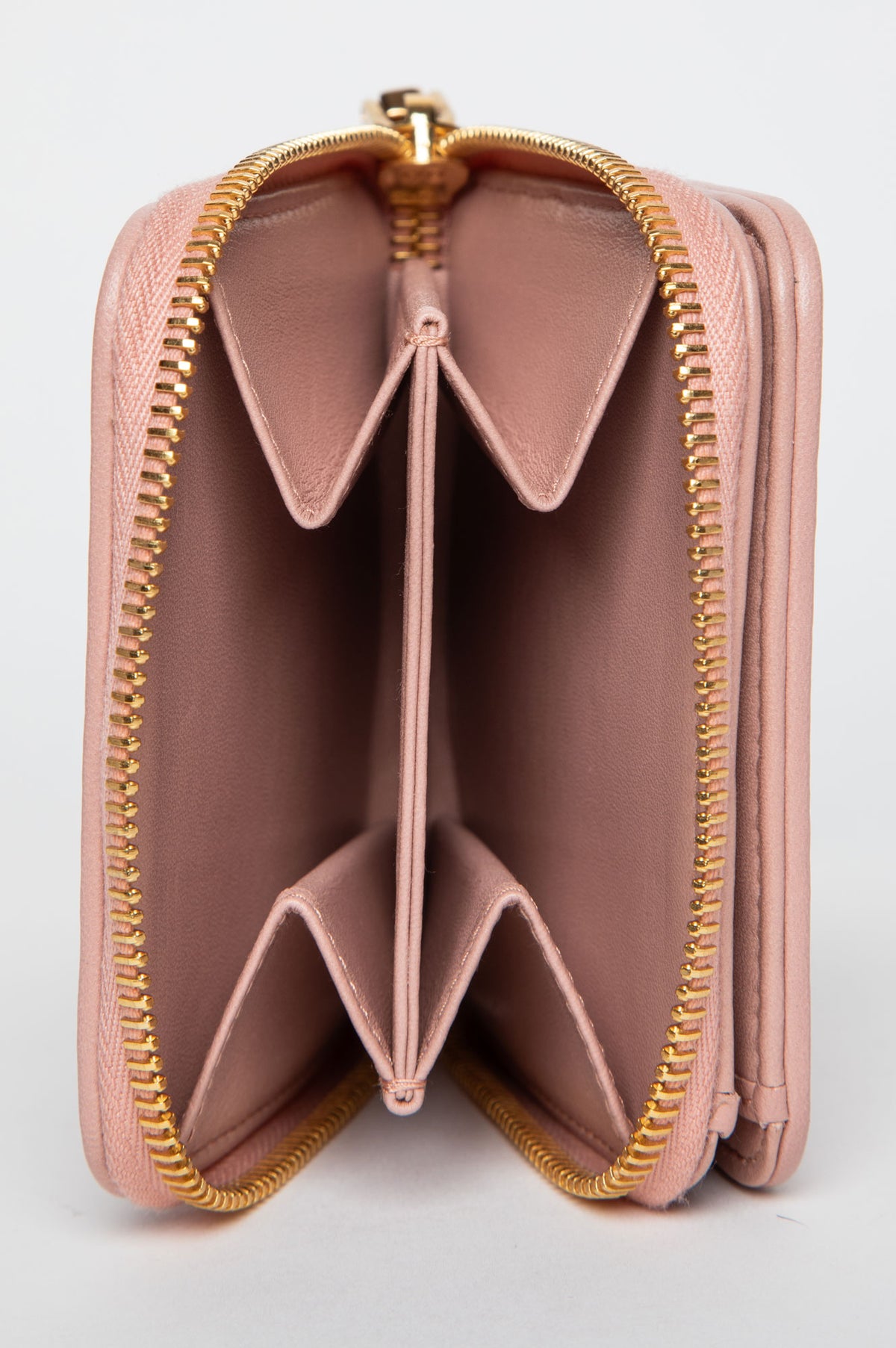 Miu Miu Pink Matelassé Nappa Leather Wallet