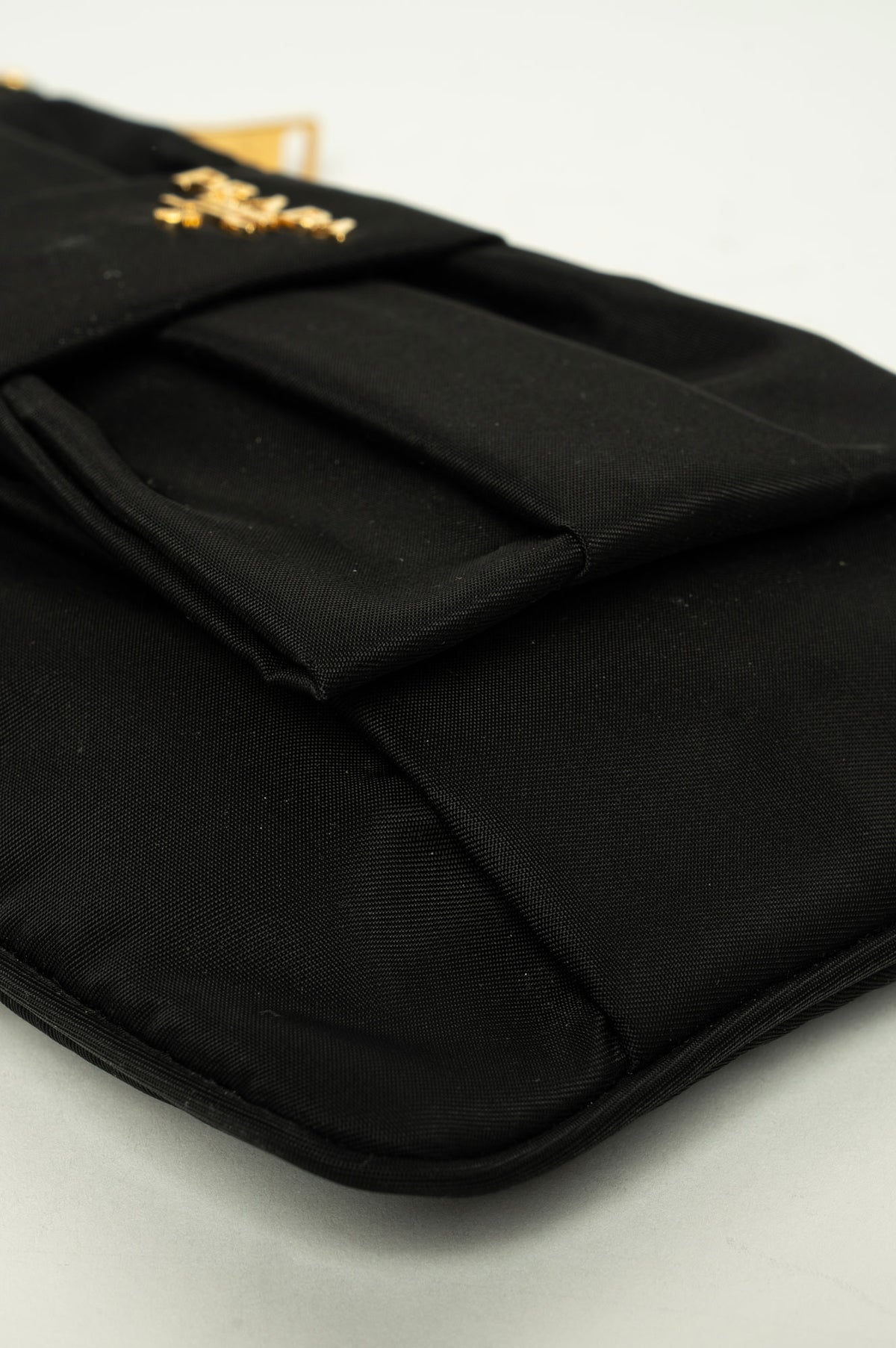 Prada Black Tessuto Nylon Fiocco Clutch