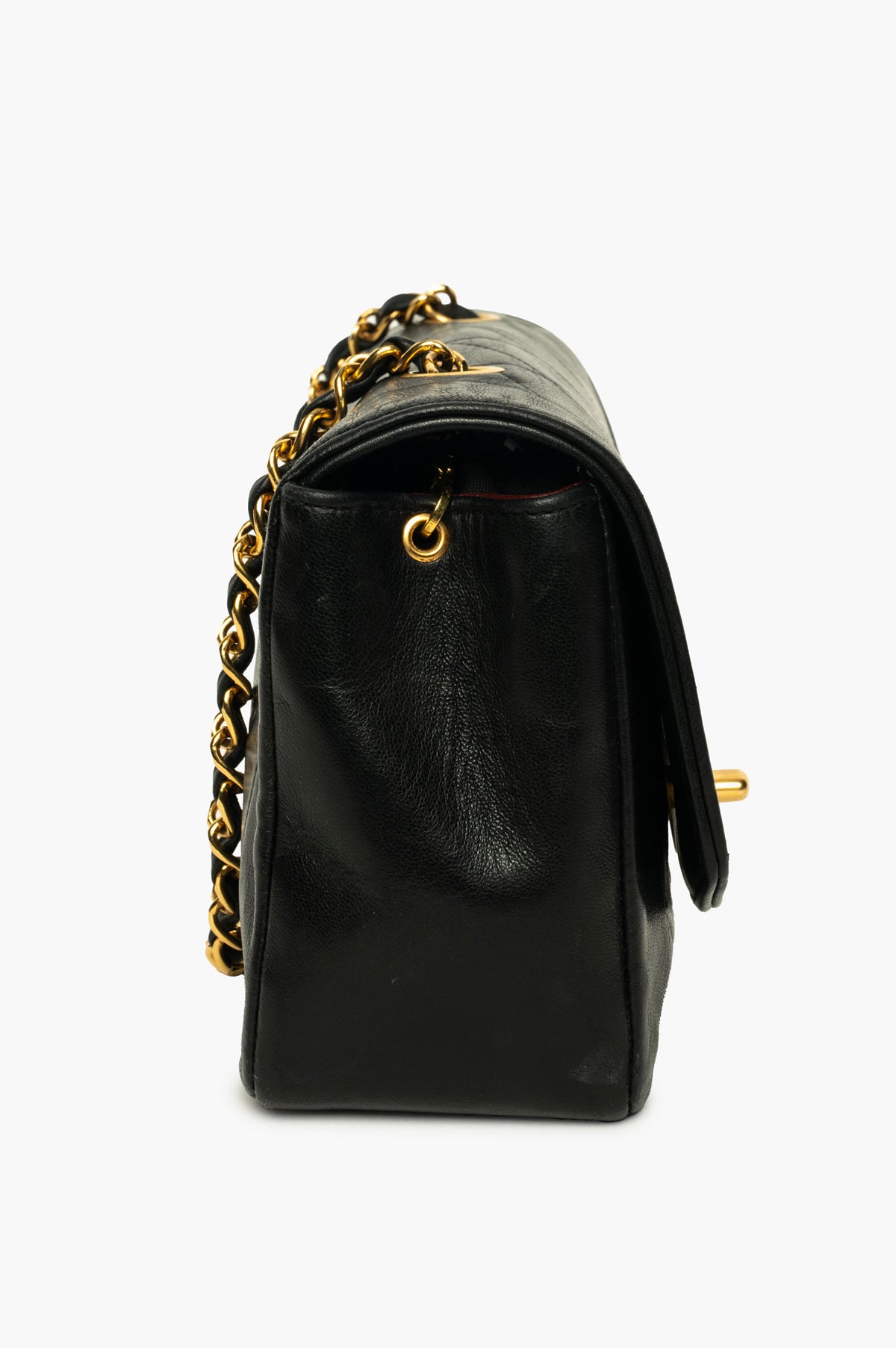 Chanel Diana Vintage Black Lambskin Bag 24K Gold-Plated Hardware