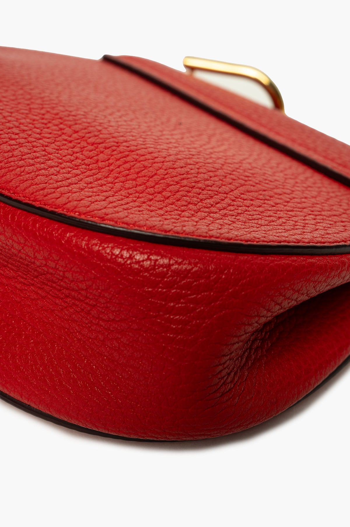 Chloé Red Grained Leather Mini Drew Crossbody Bag