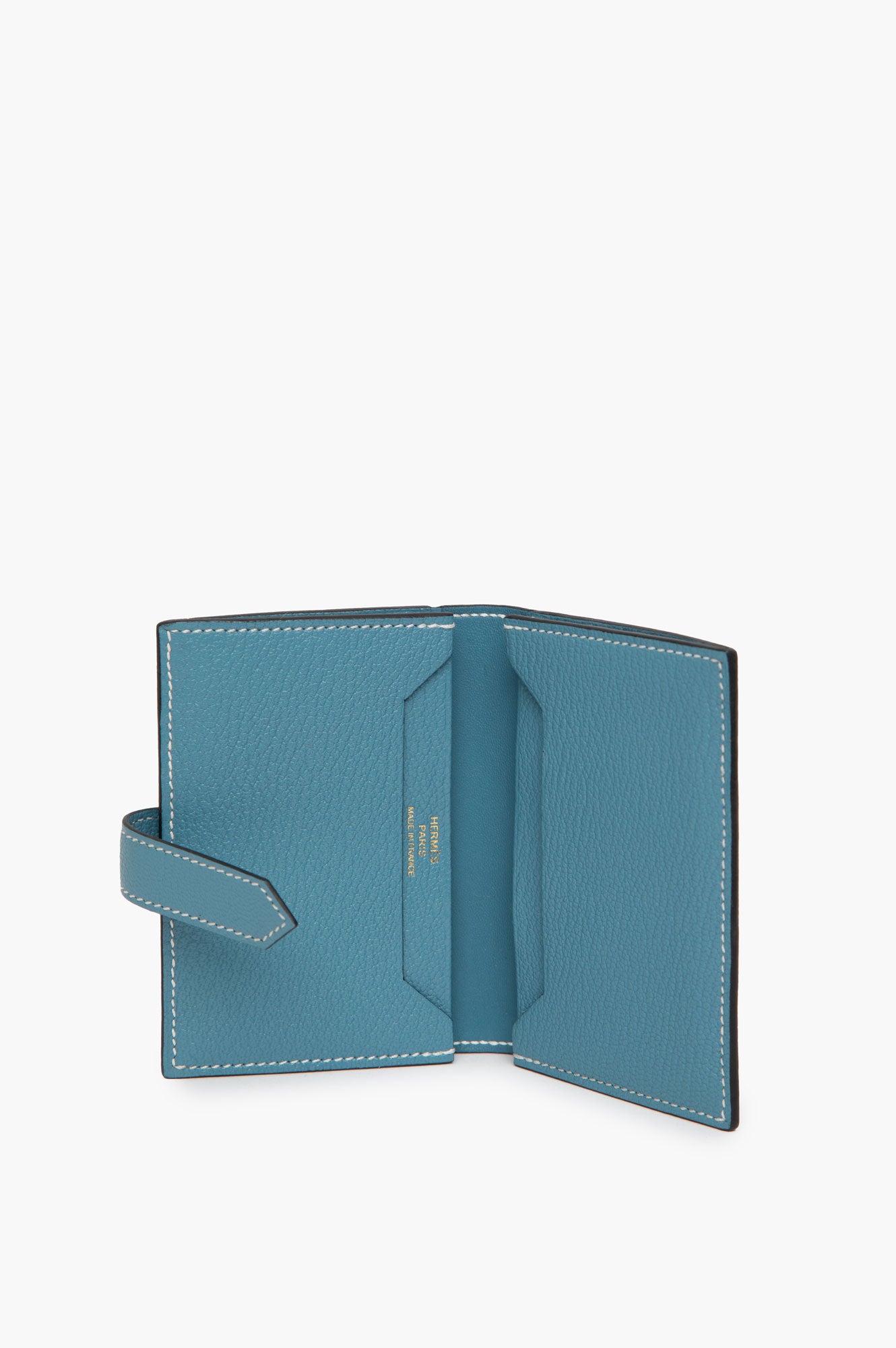 Hermes Blue Mini Bearn Compact Wallet