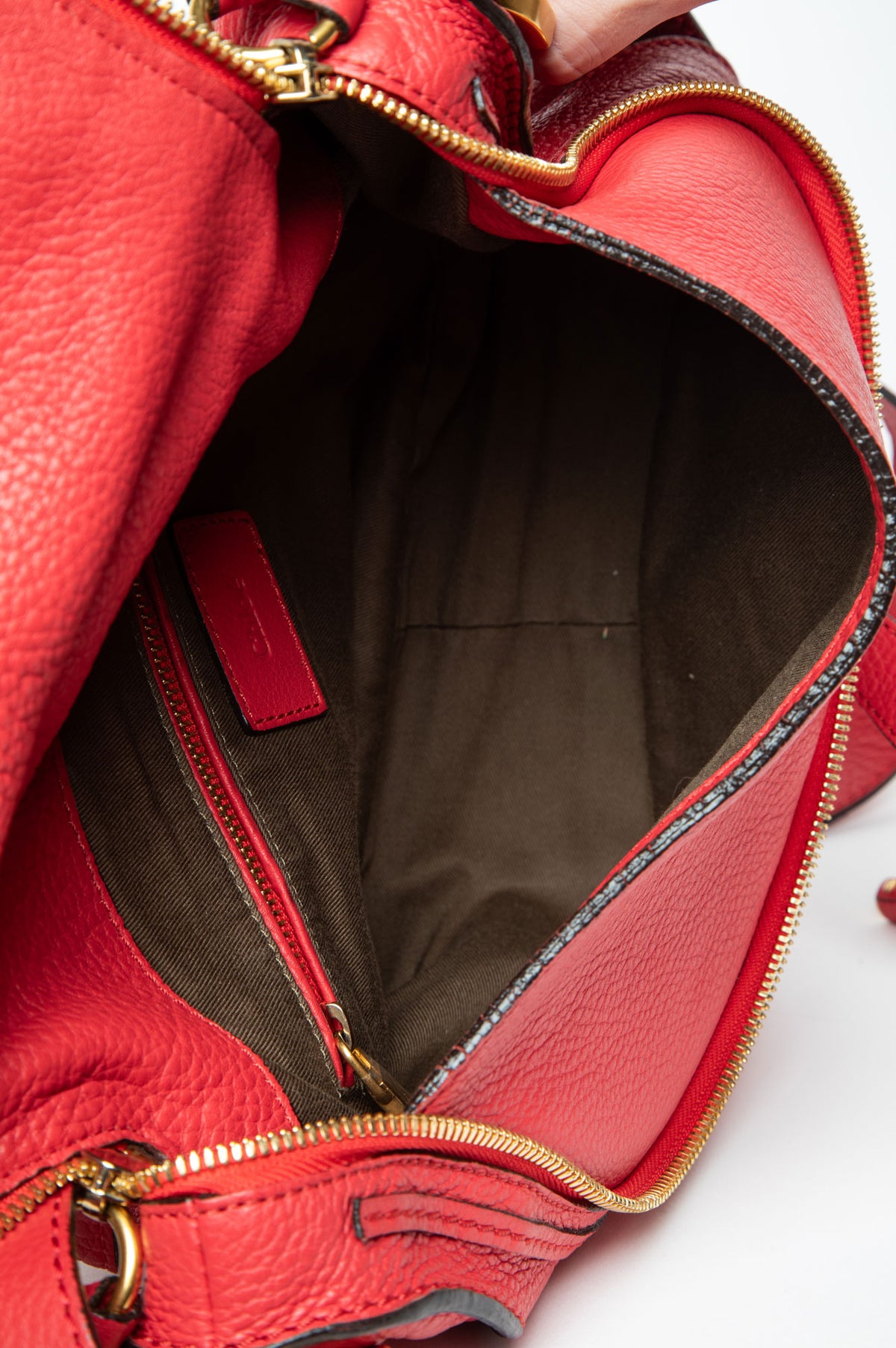 Chloé Red Leather Medium Marcie Saddle Bag