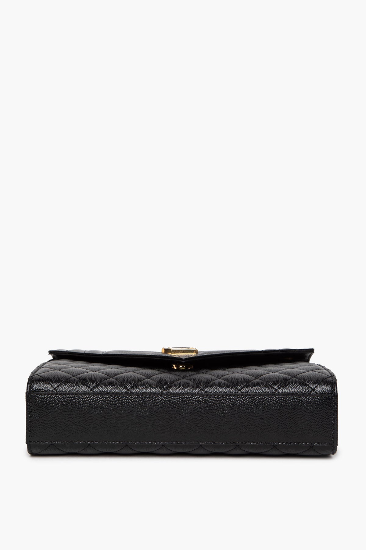 Saint Laurent Black Grain De Poudre Medium Envelope Shoulder Bag