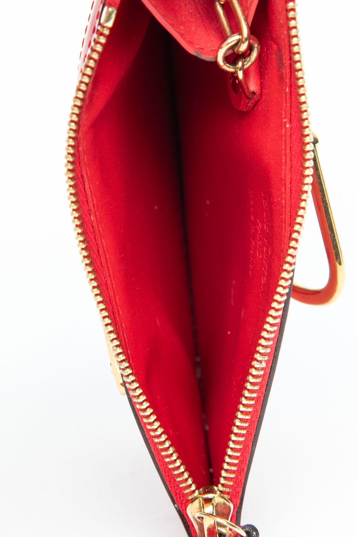 Louis Vuitton Red Monogram Vernis Pochette Cles Wallet