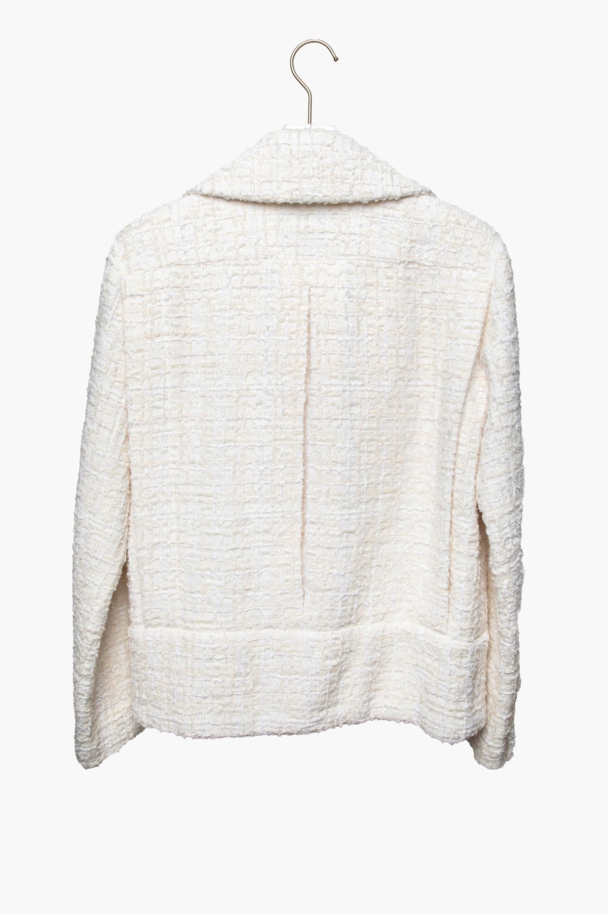 Chanel Spring 2022 White Tweed Tailored Jacket