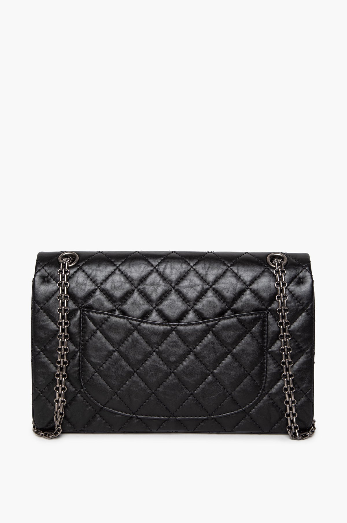 Chanel Black Quilted Aged Calfskin 2.55 Reissue 226 Double Flap Bag