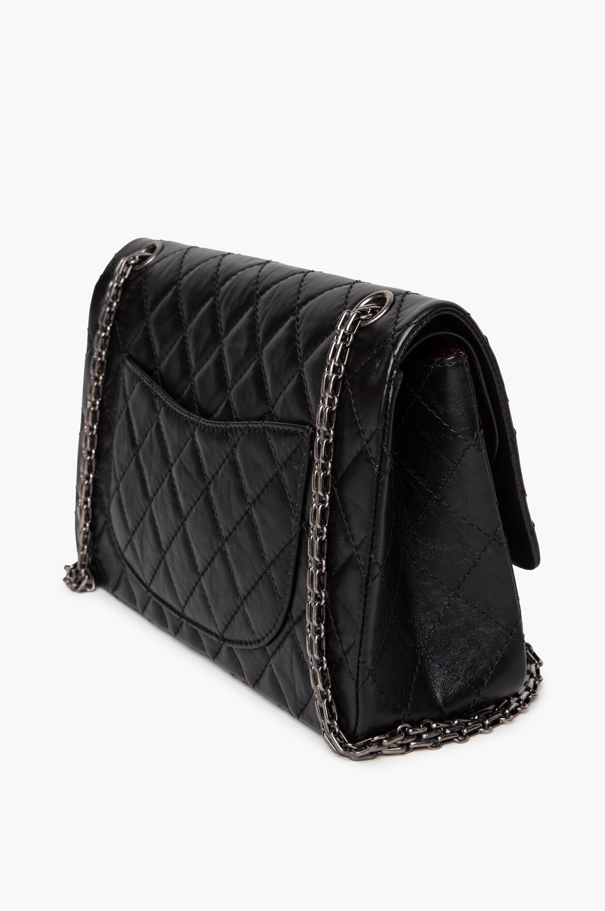 Chanel Black Quilted Aged Calfskin 2.55 Reissue 226 Double Flap Bag