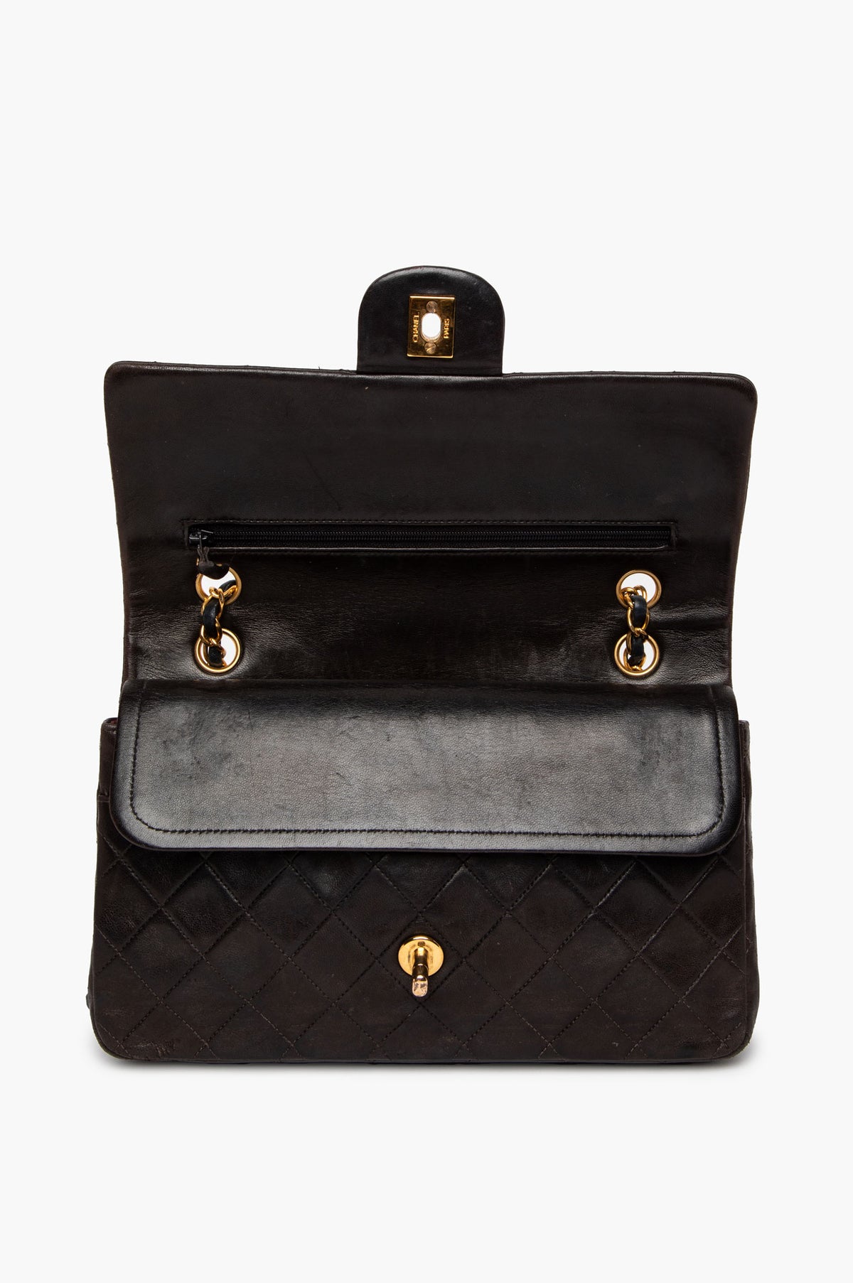 Chanel Vintage 90s Chocolate Brown Lambskin 24k Gold Plated Hardware Classic Flap