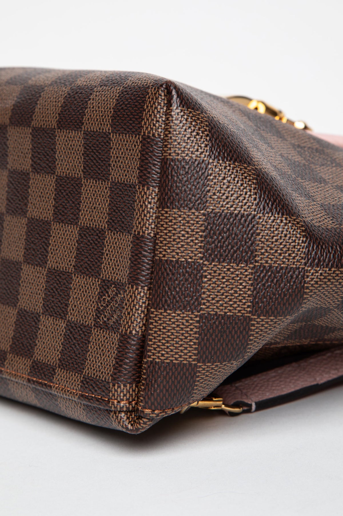Louis Vuitton Pink Leather Damier Ebene Canvas Clapton Backpack