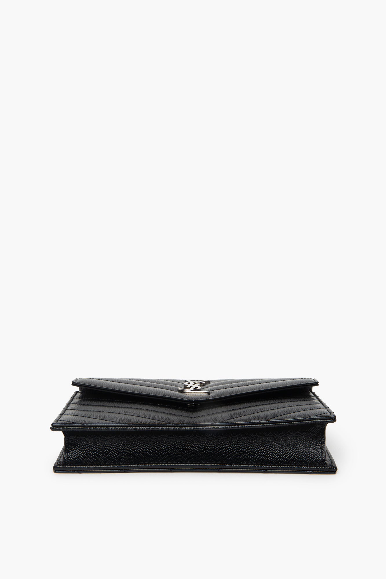 Saint Laurent Black Cassandre Envelope Chain Wallet