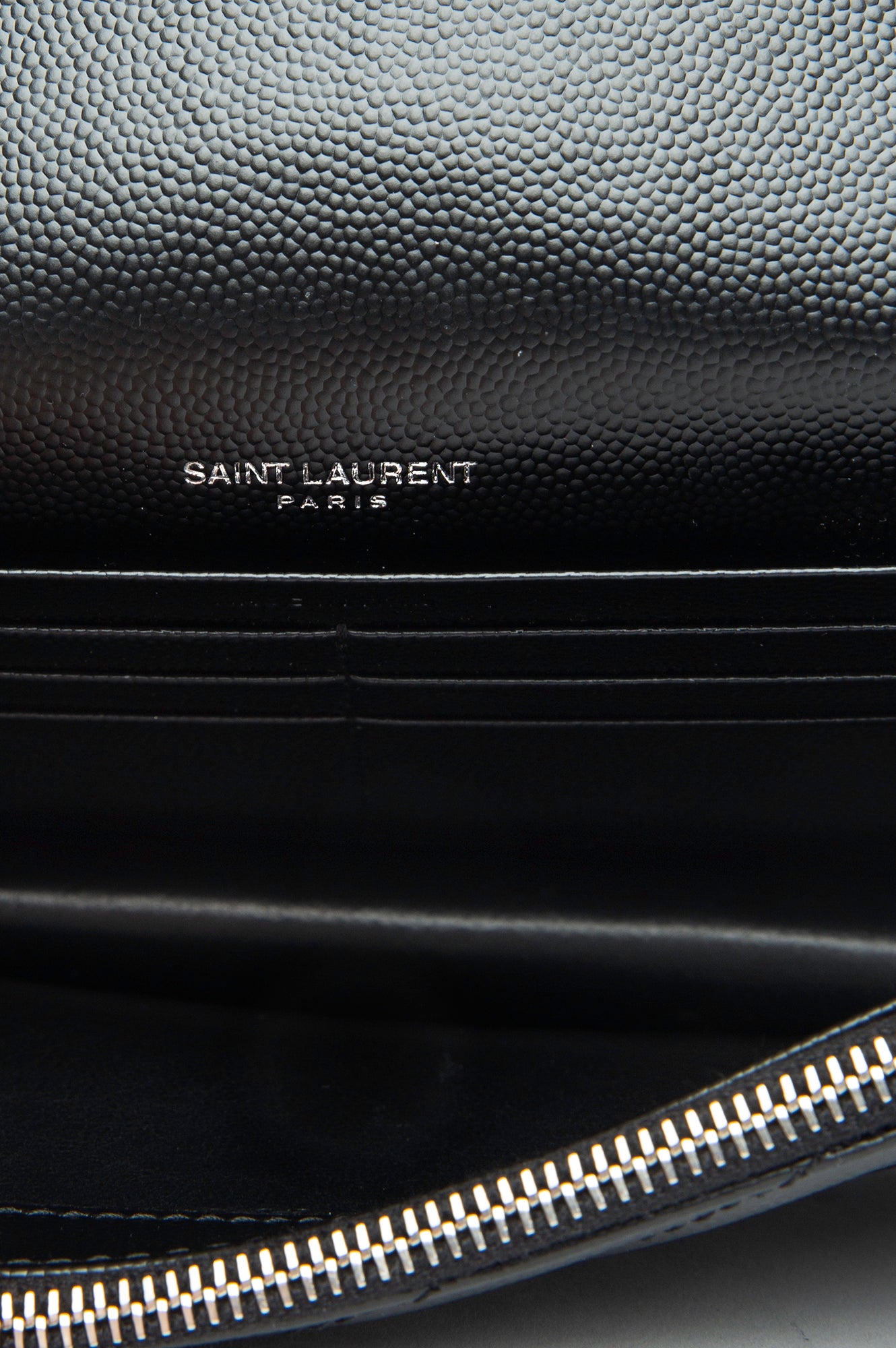Saint Laurent Black Cassandre Envelope Chain Wallet