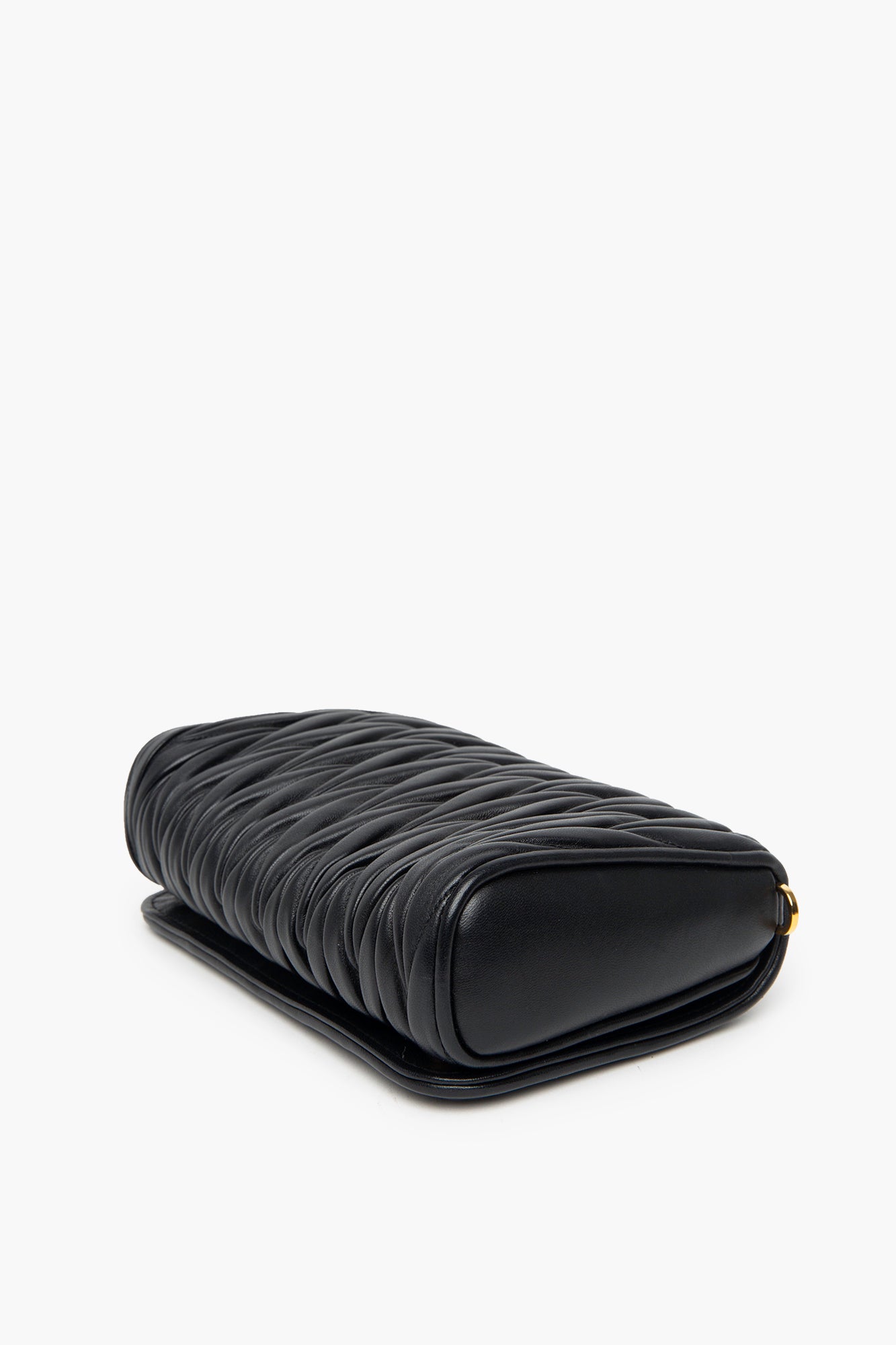 Miu Miu Black Matelassé Nappa Leather Crossbody Bag