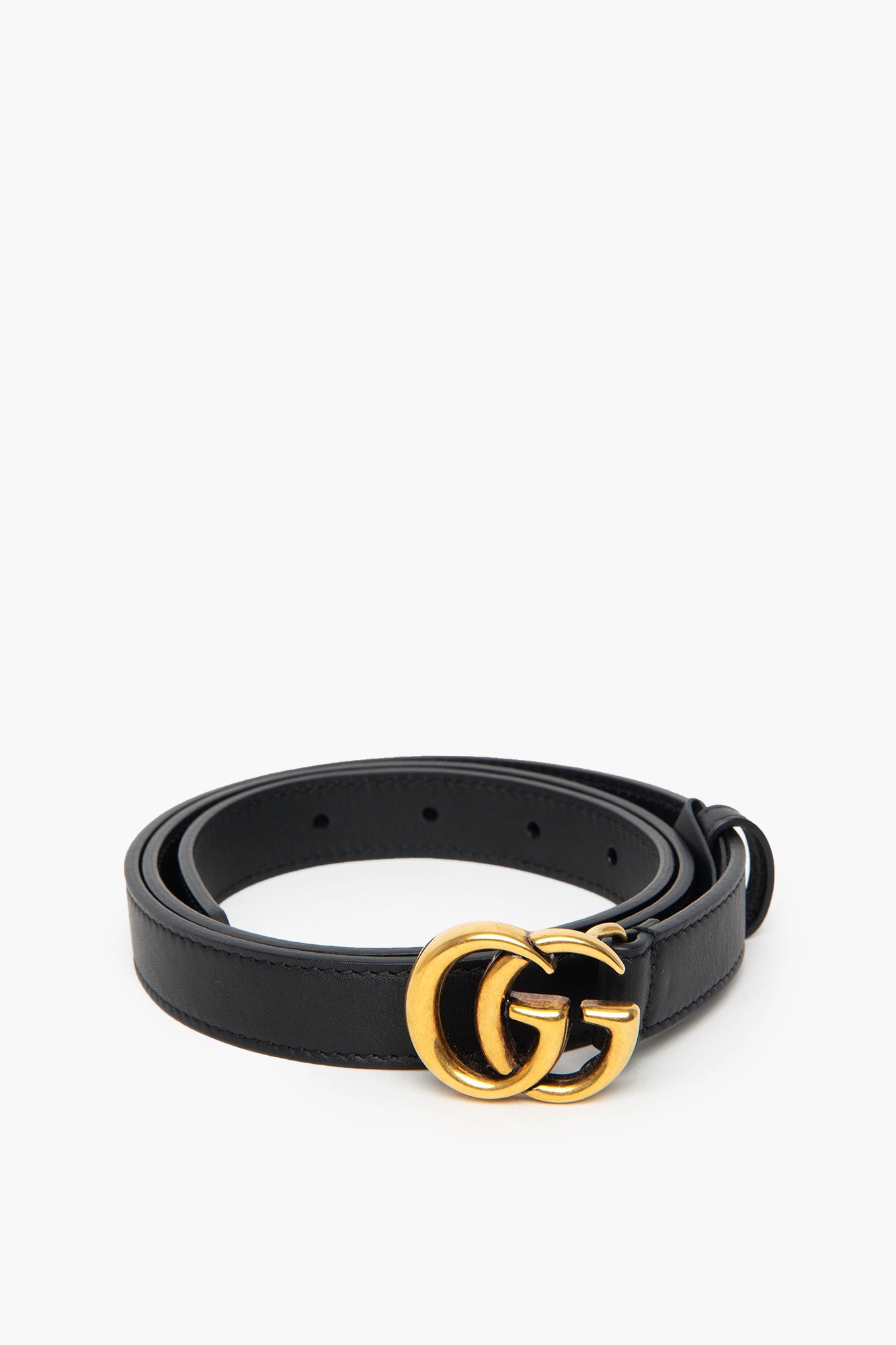 Gucci Black Leather 85 cm GG Marmont Belt