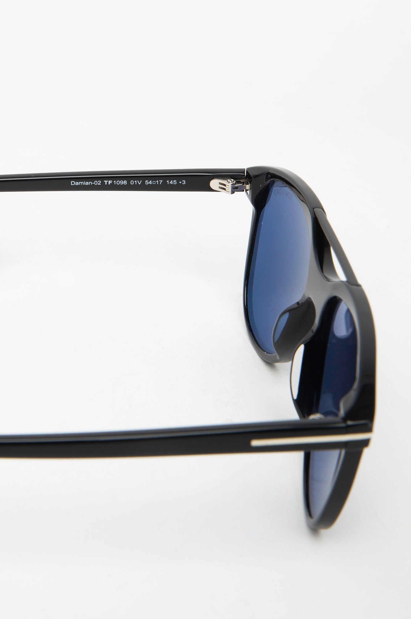 Tom Ford Black/Blue Damian-02 FT 1098 Pilot Sunglasses