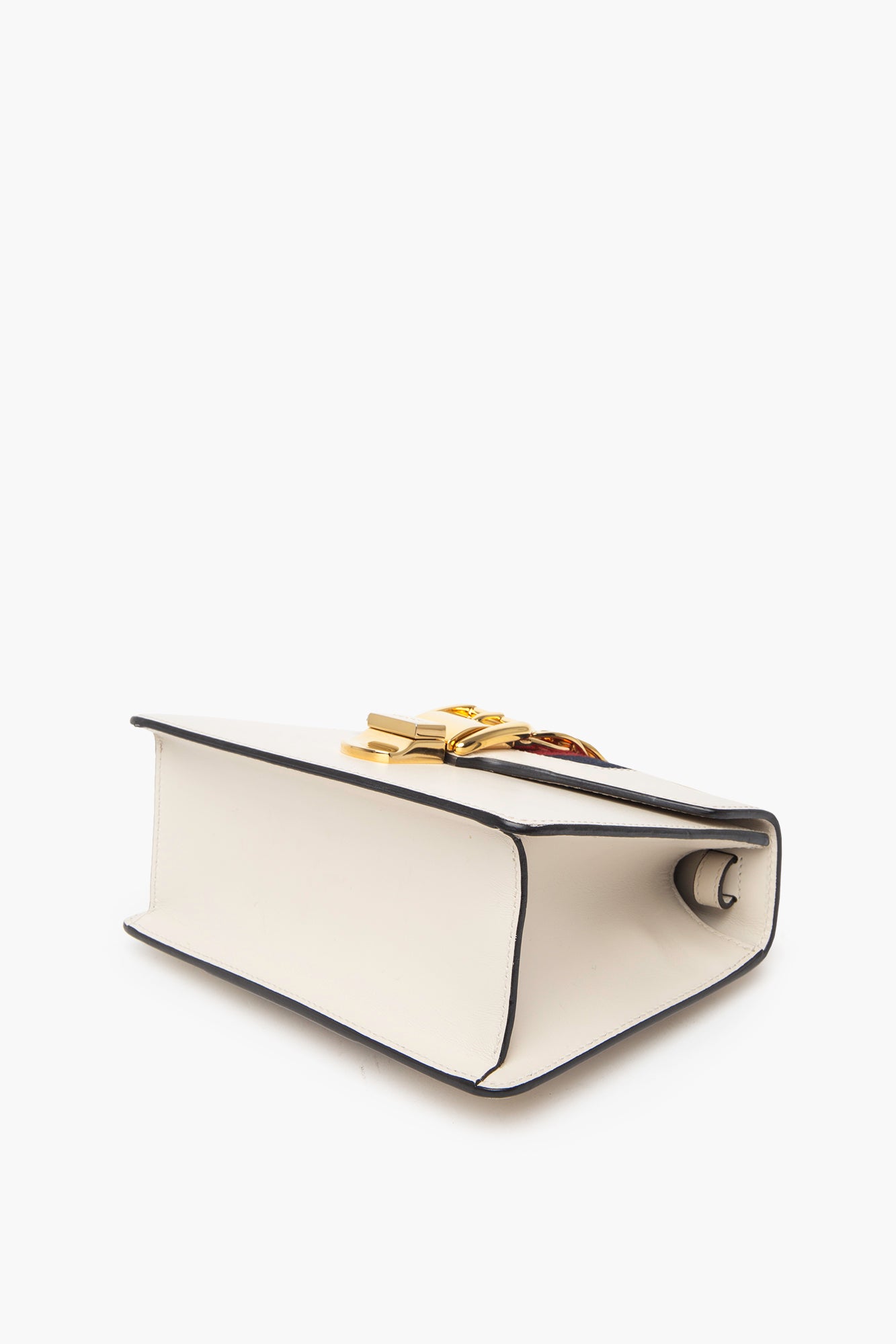 Gucci White Leather Sylvie Mini Top Handle Bag