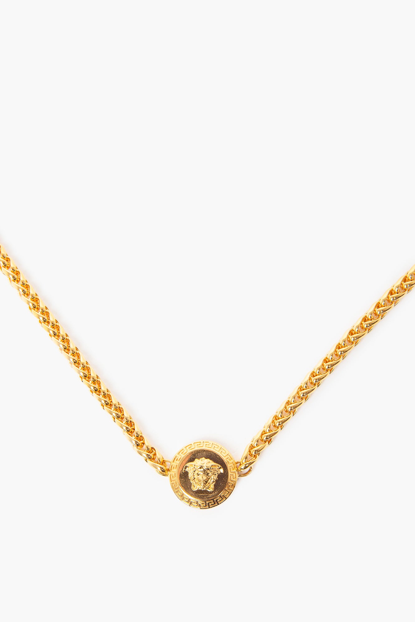 Versace Gold Tone Medusa Chain Necklace