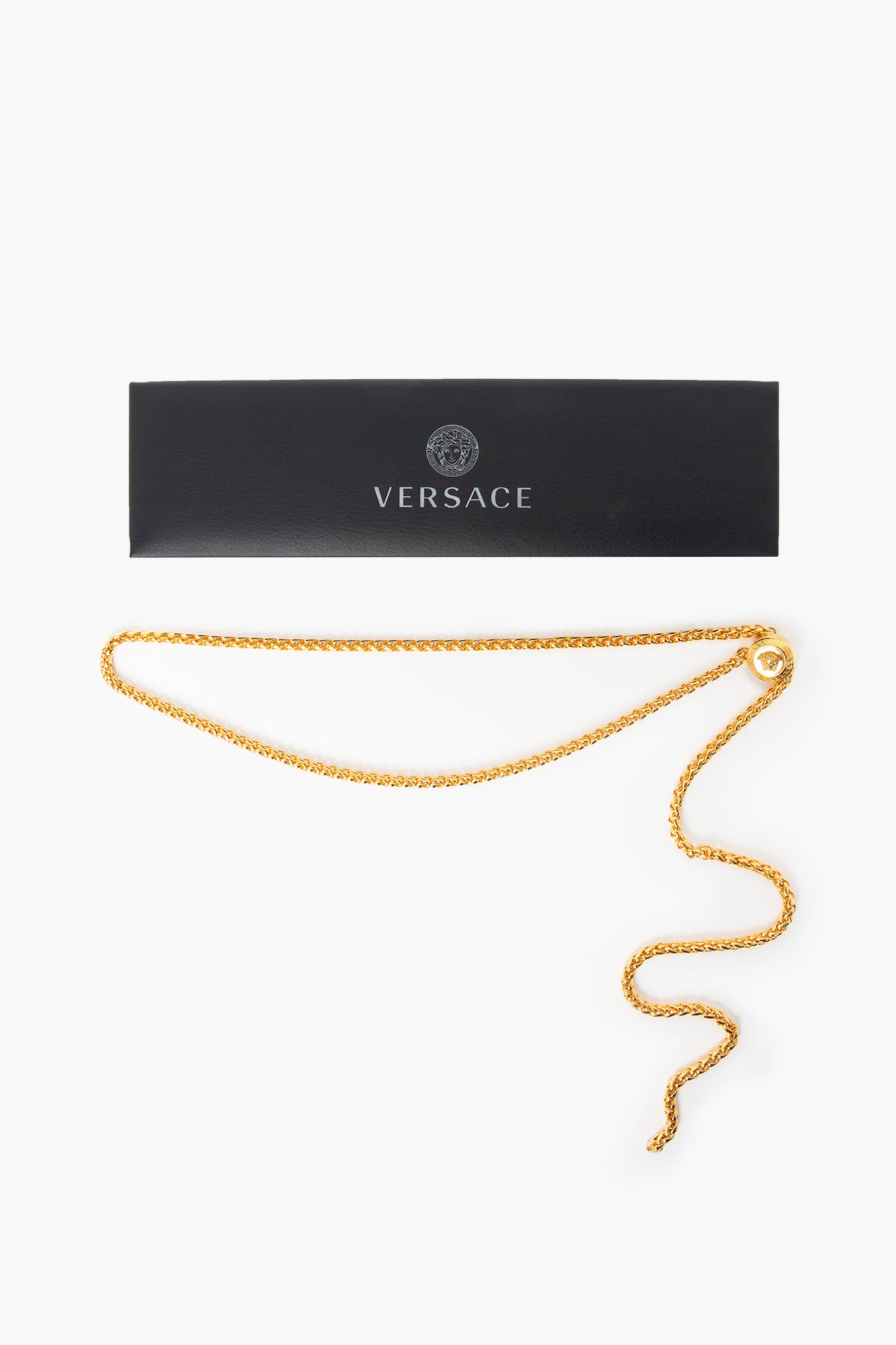 Versace Gold Tone Medusa Chain Belt