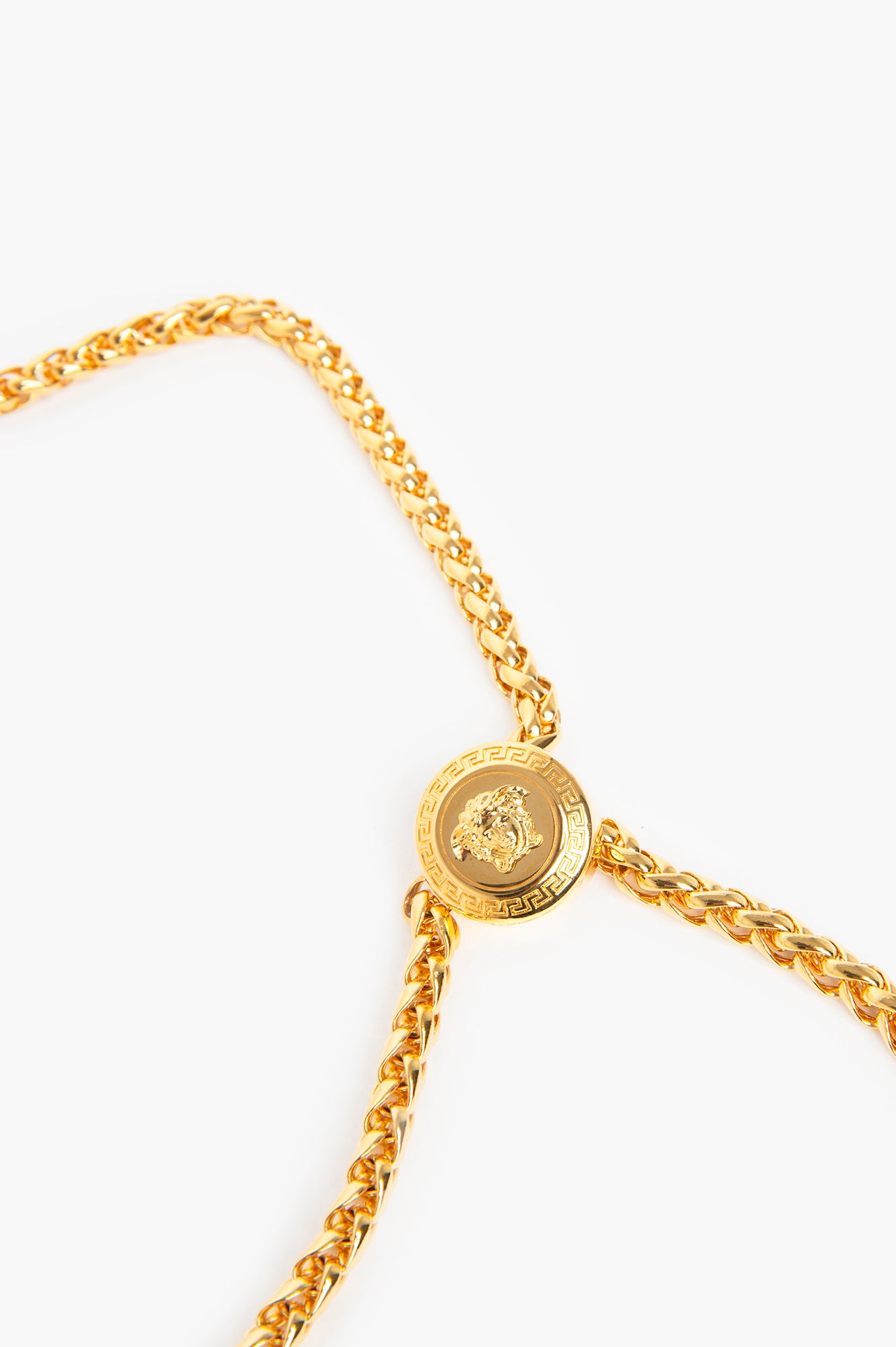 Versace Gold Tone Medusa Chain Belt