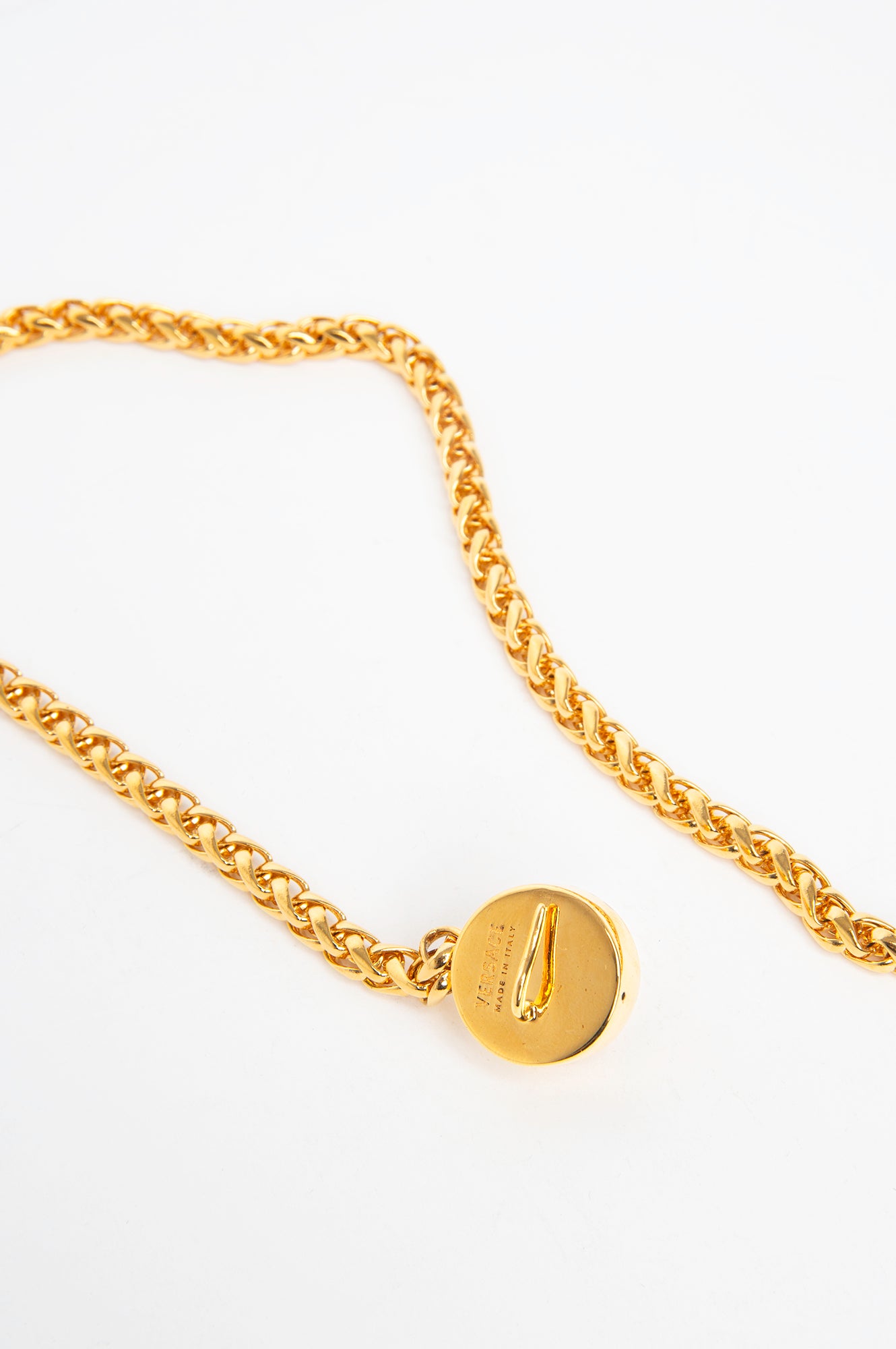 Versace Gold Tone Medusa Chain Belt