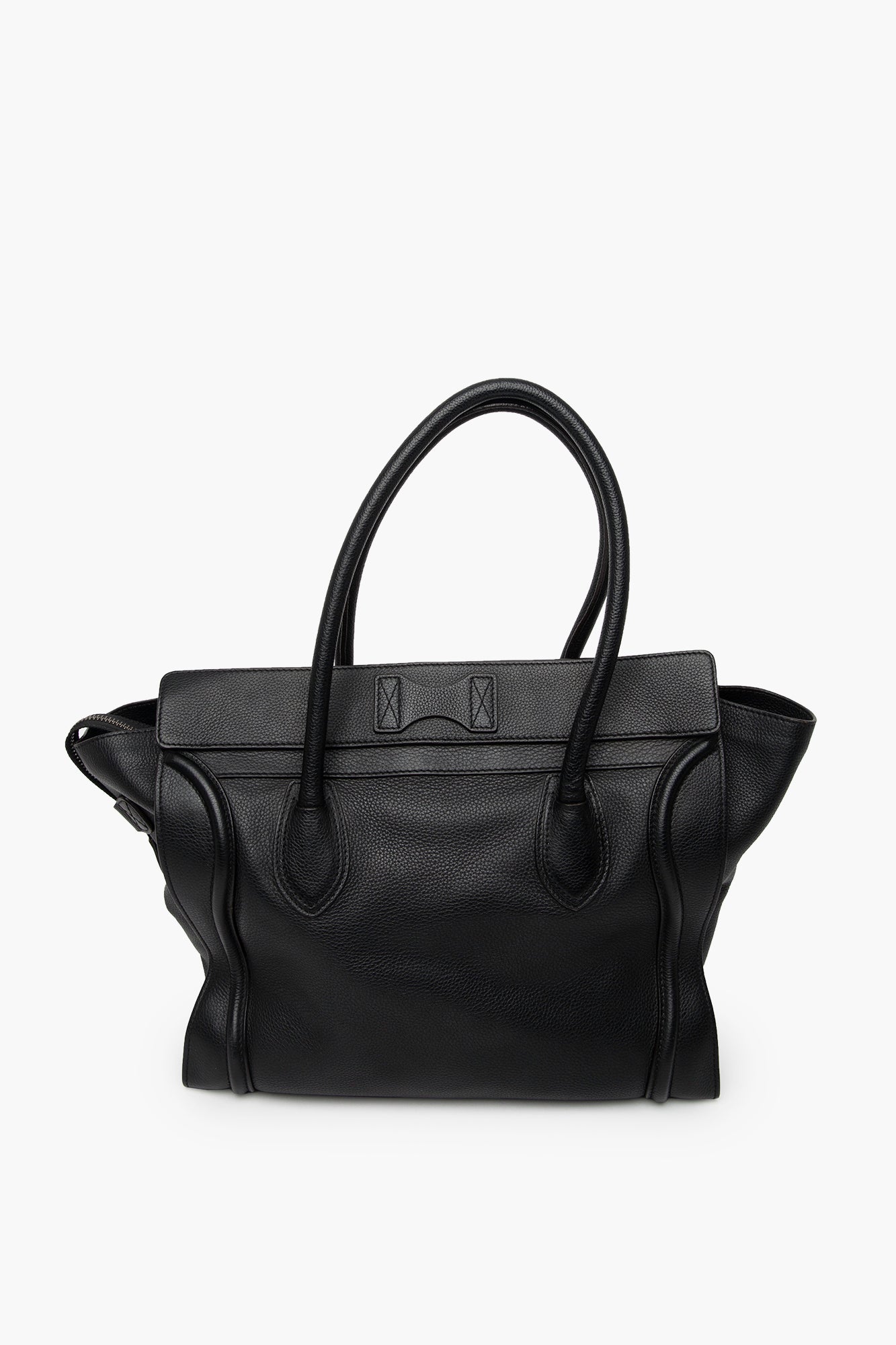 Celine Large Black Leather Luggage Tote