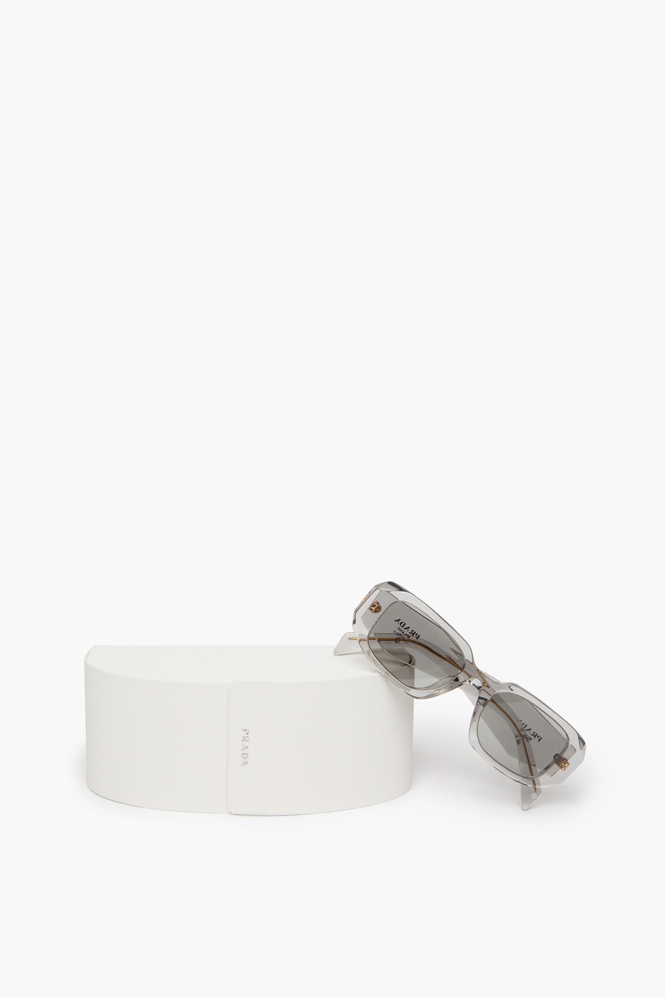 Prada Trasparent Grey PR 17WS Rectangle Sunglasses