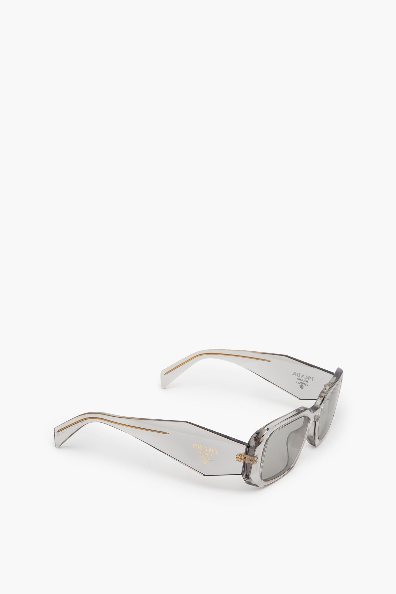 Prada Trasparent Grey PR 17WS Rectangle Sunglasses