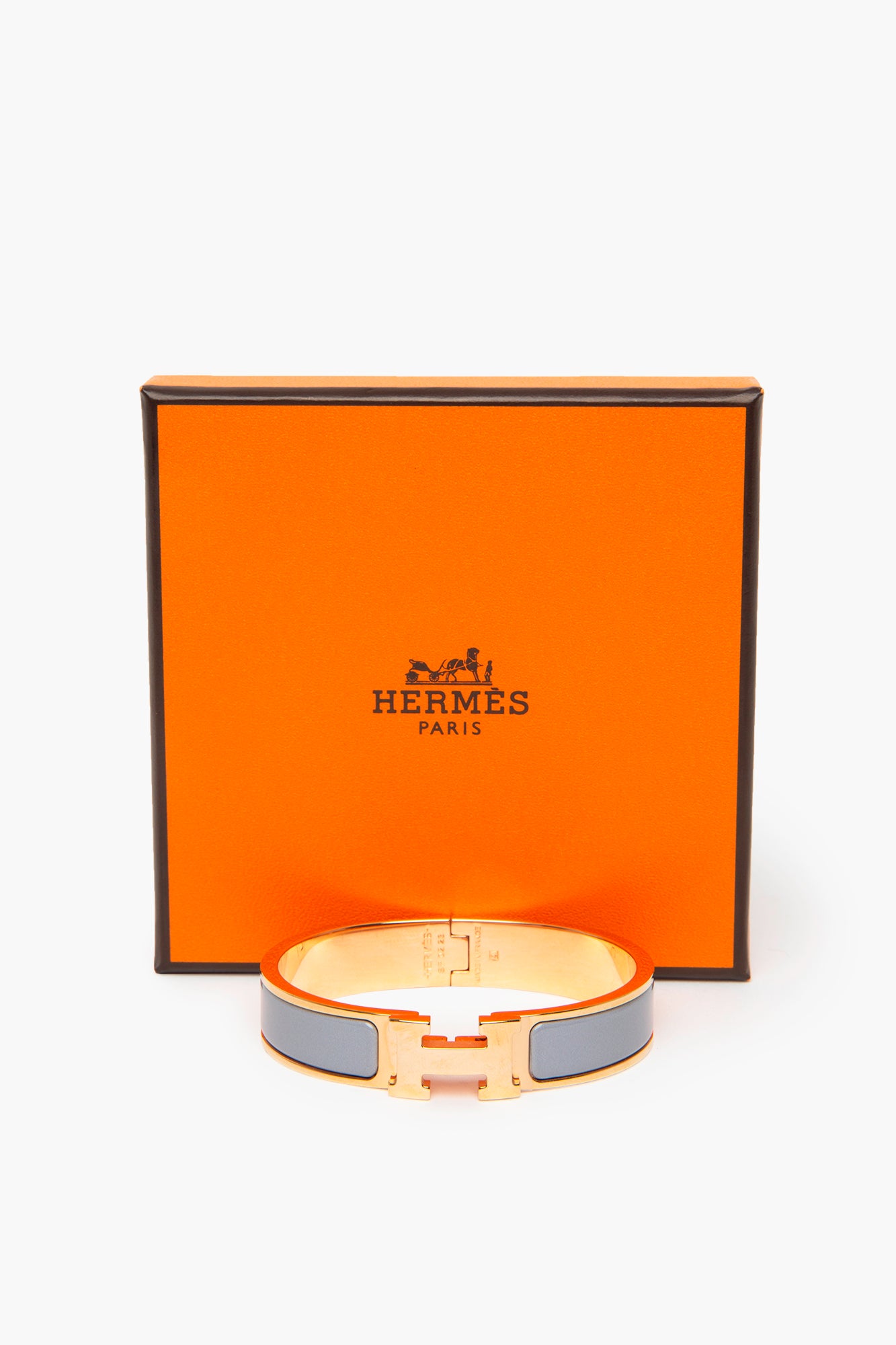 Hermès Rose Gold/Gris Clic H Bracelet