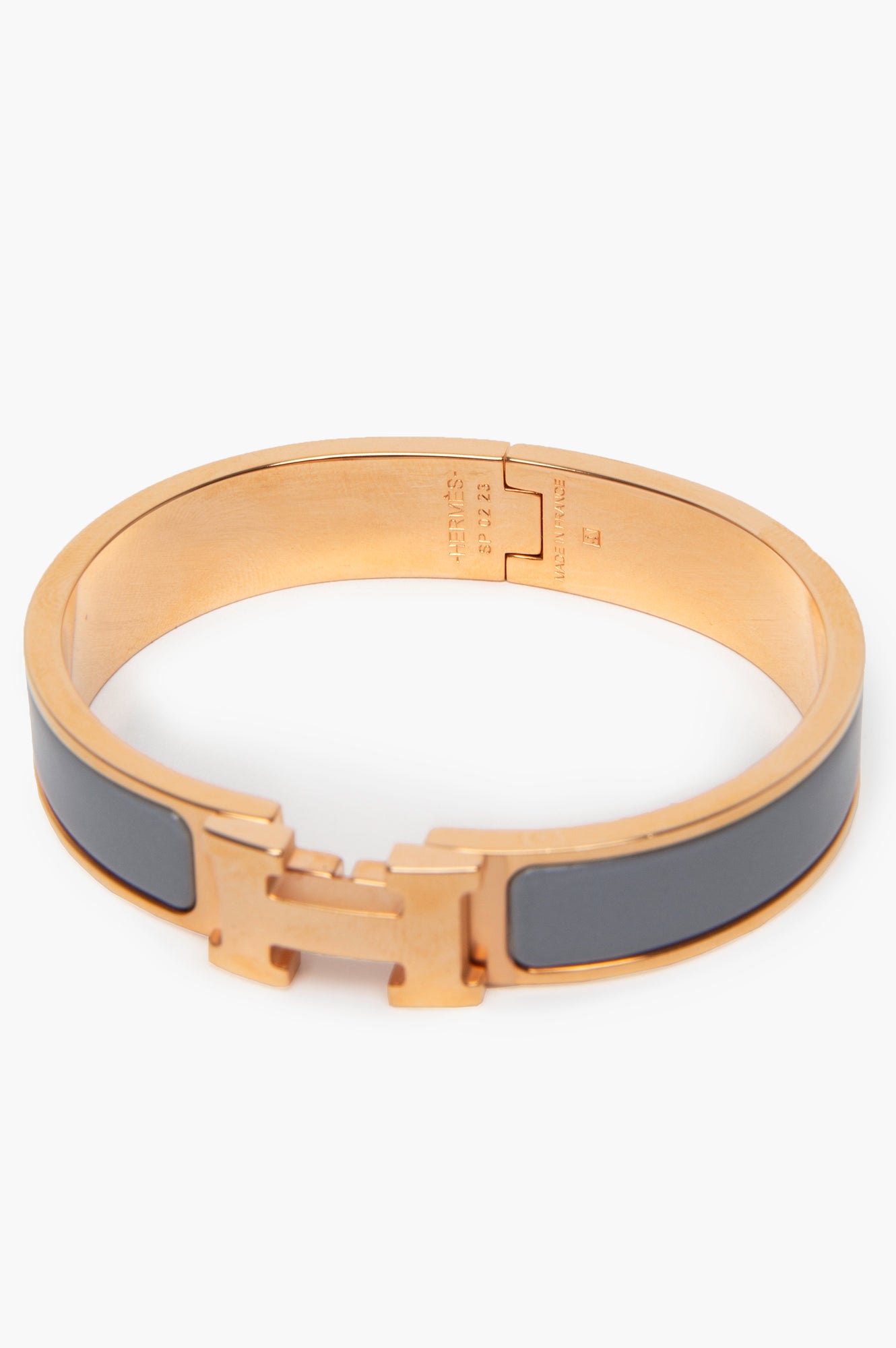 Hermès Rose Gold/Gris Clic H Bracelet