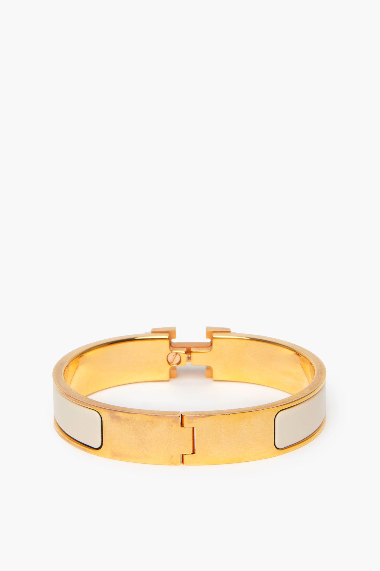 Hermès Yellow Gold/Crème Clic H Bracelet