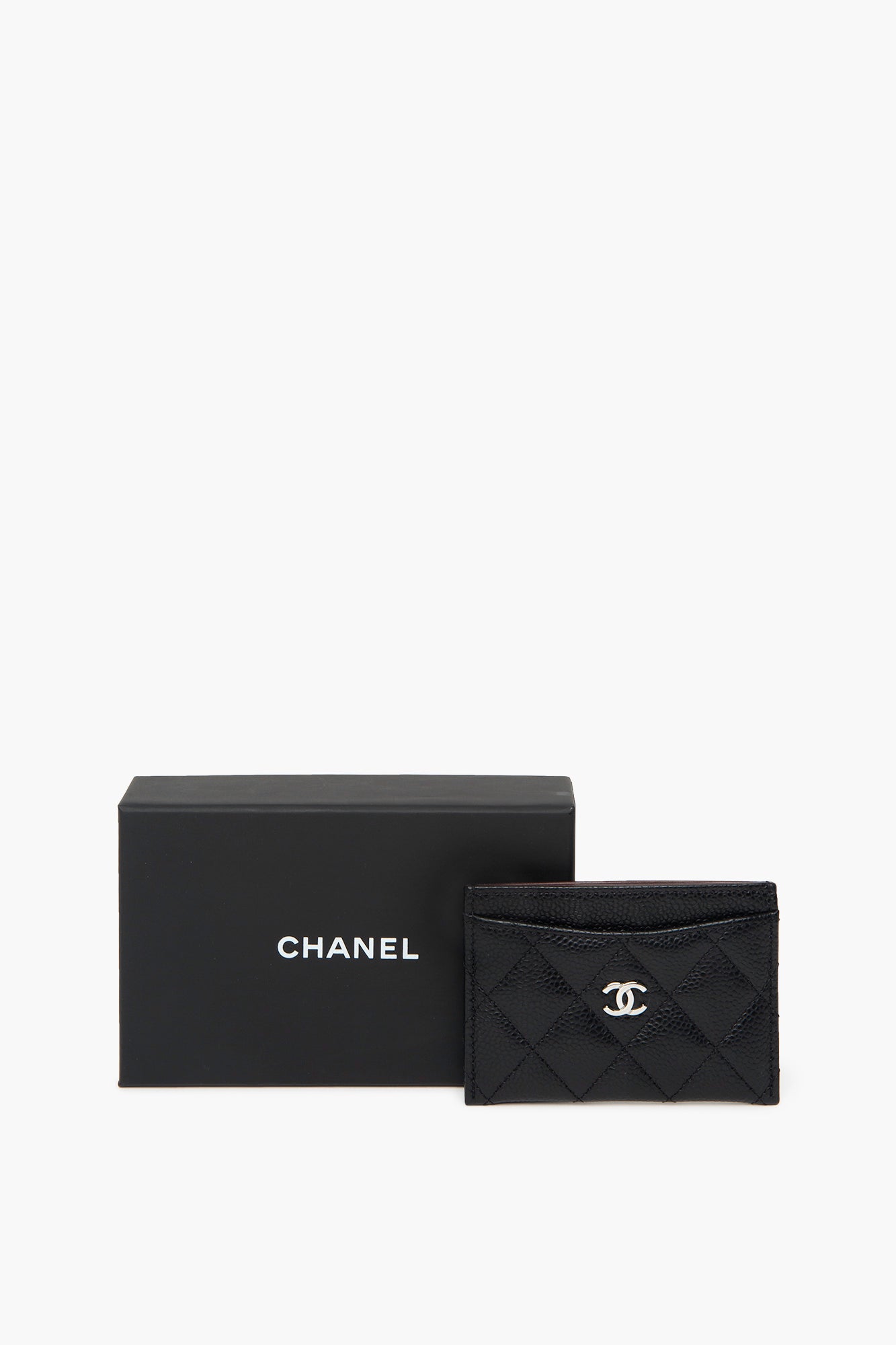 Chanel Quilted Black Caviar Leather Classic Card Holder
