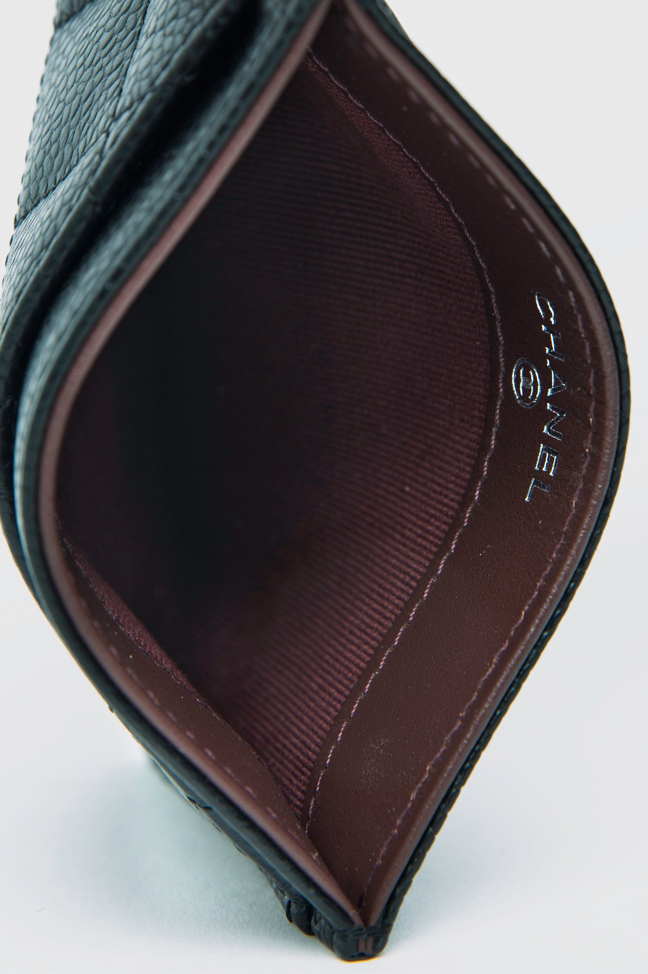 Chanel Quilted Black Caviar Leather Classic Card Holder