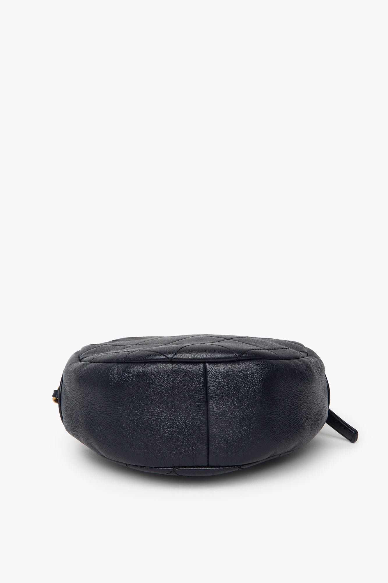 Chanel Quilted Dark Navy Glazed Calfskin Round Bag