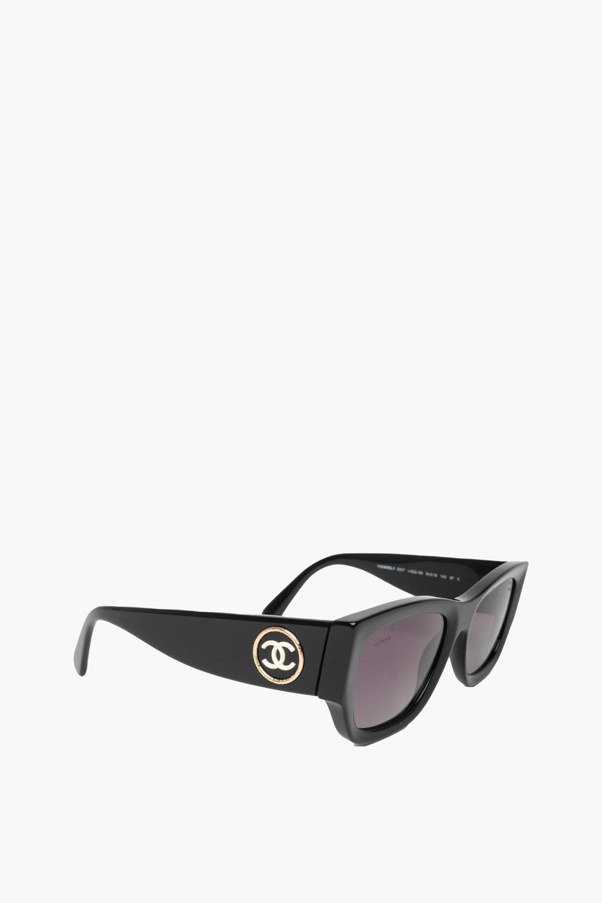 Chanel Black With Logo Sunglasses