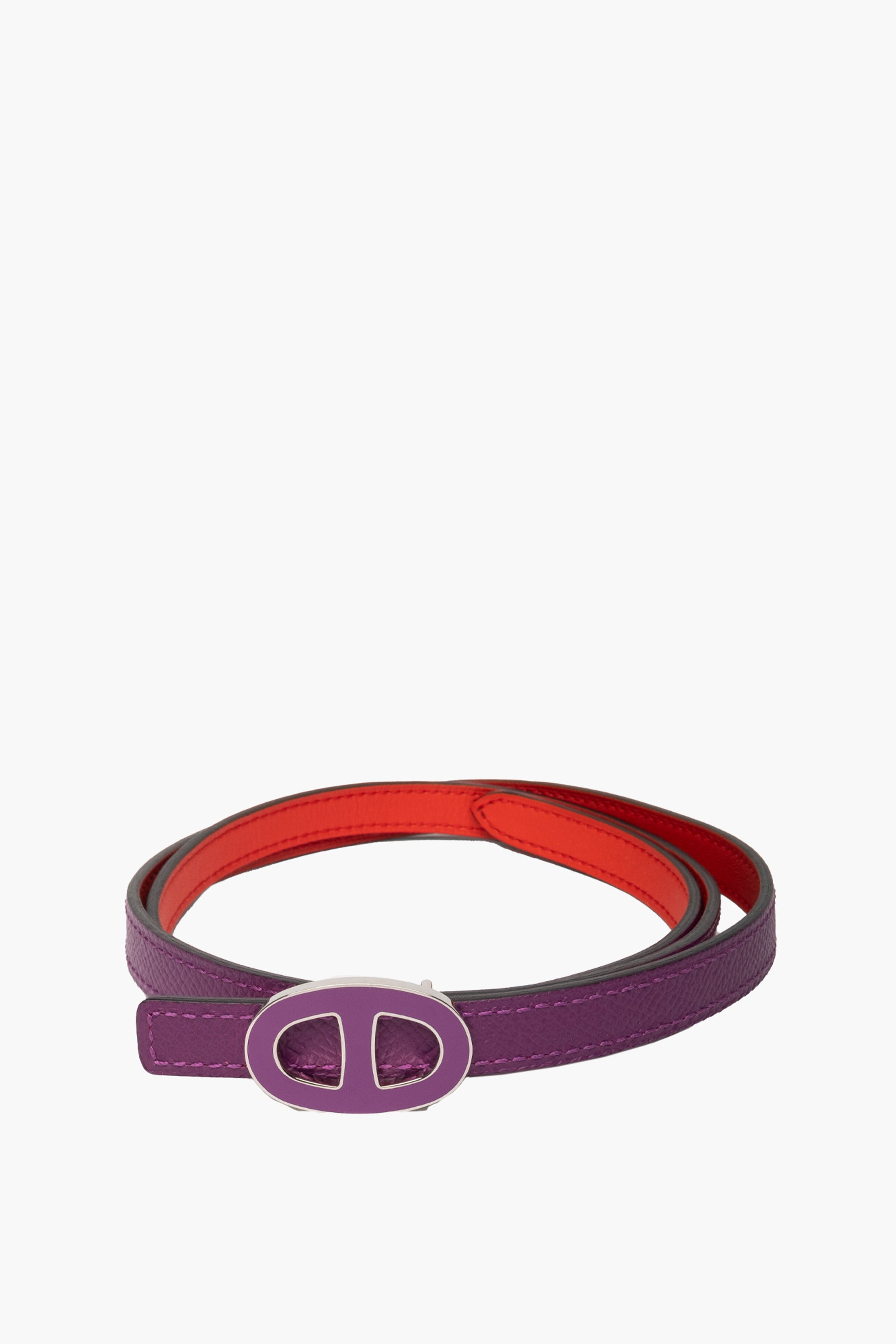 Hermes Chaine d'Ancre Purple/Red Belt Size 85