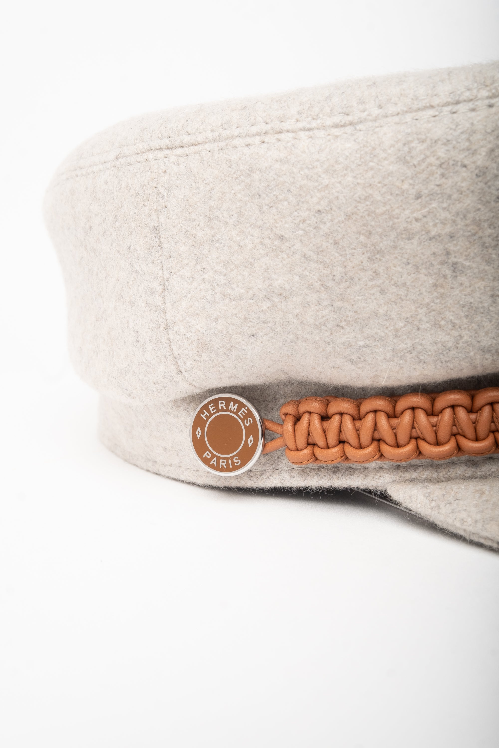 Hermes Grey Cashmere Hat Size 57