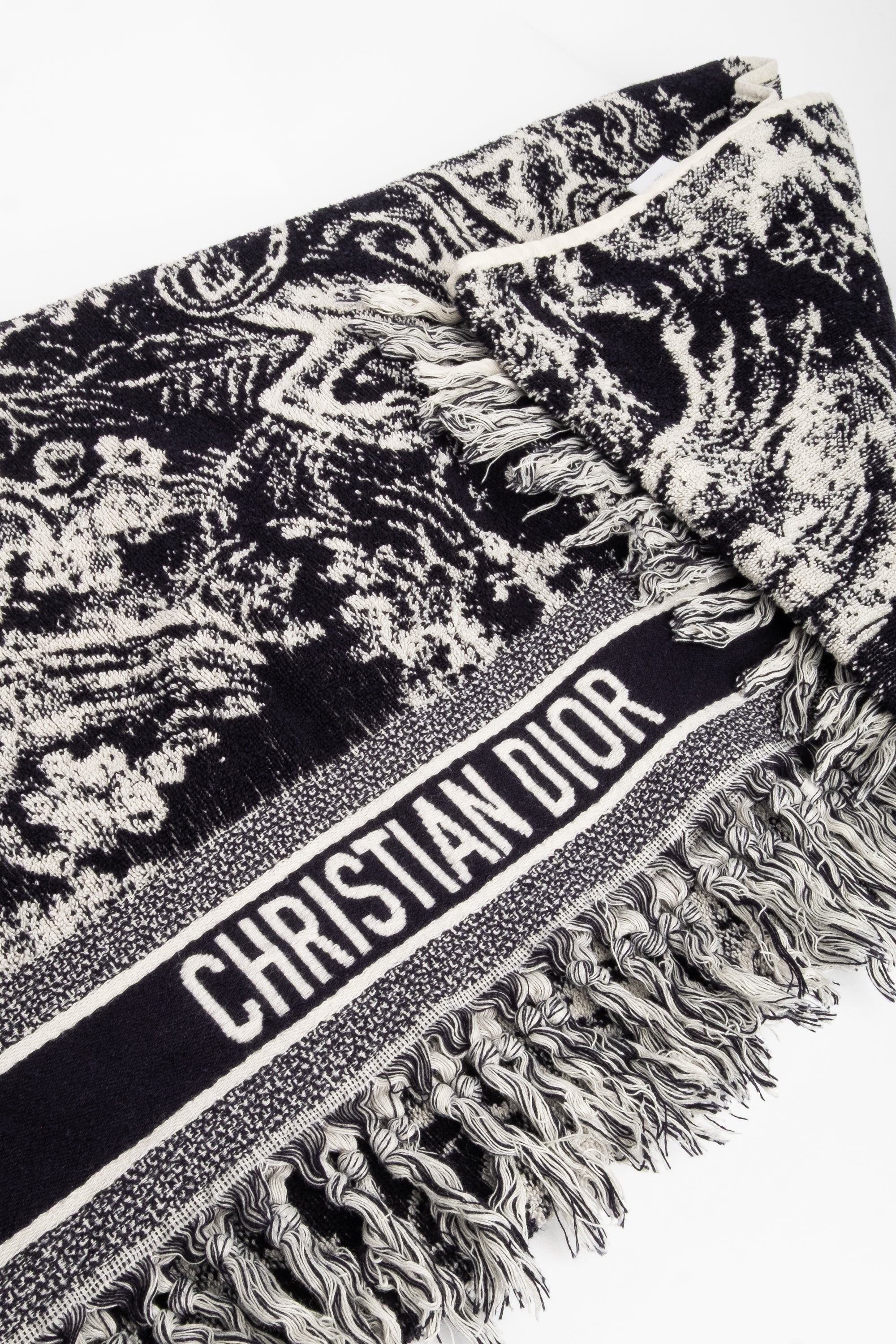 Christian Dior Navy Blue Oblique Wool Blanket