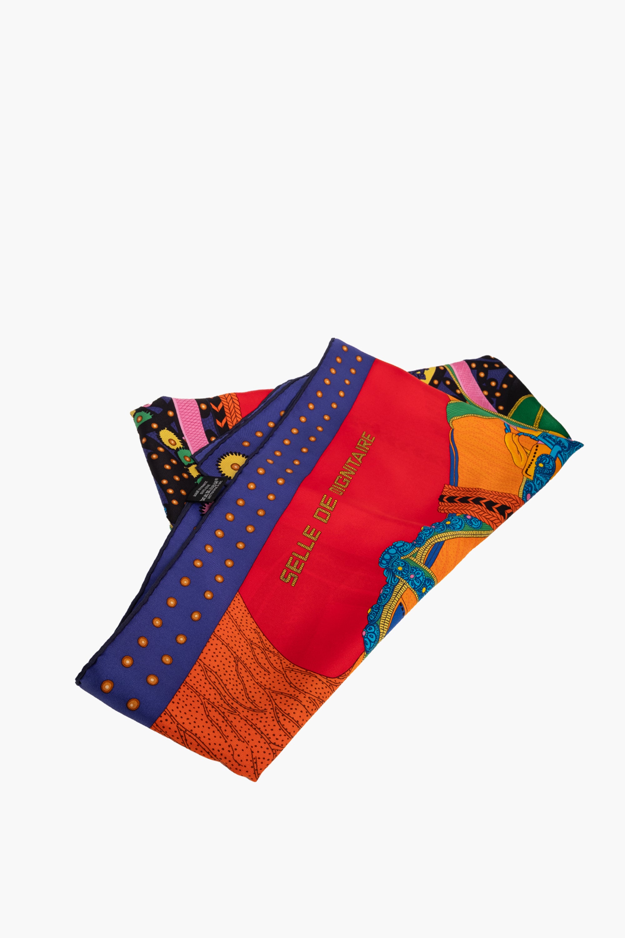 Hermes Red Selle De Dignitaire Silk Scarf 90
