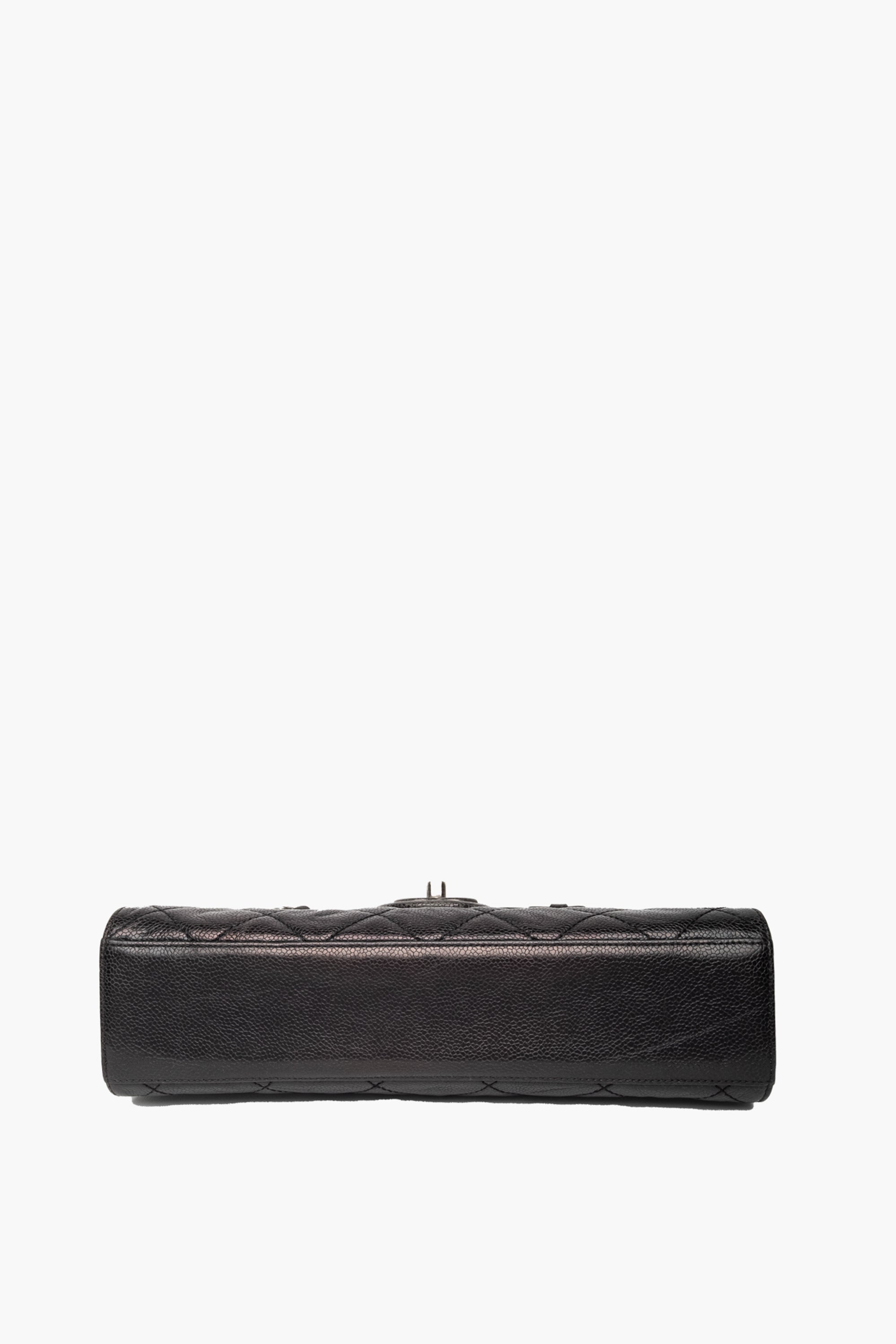 Chanel Black Glazed Caviar Flap Bag SHW