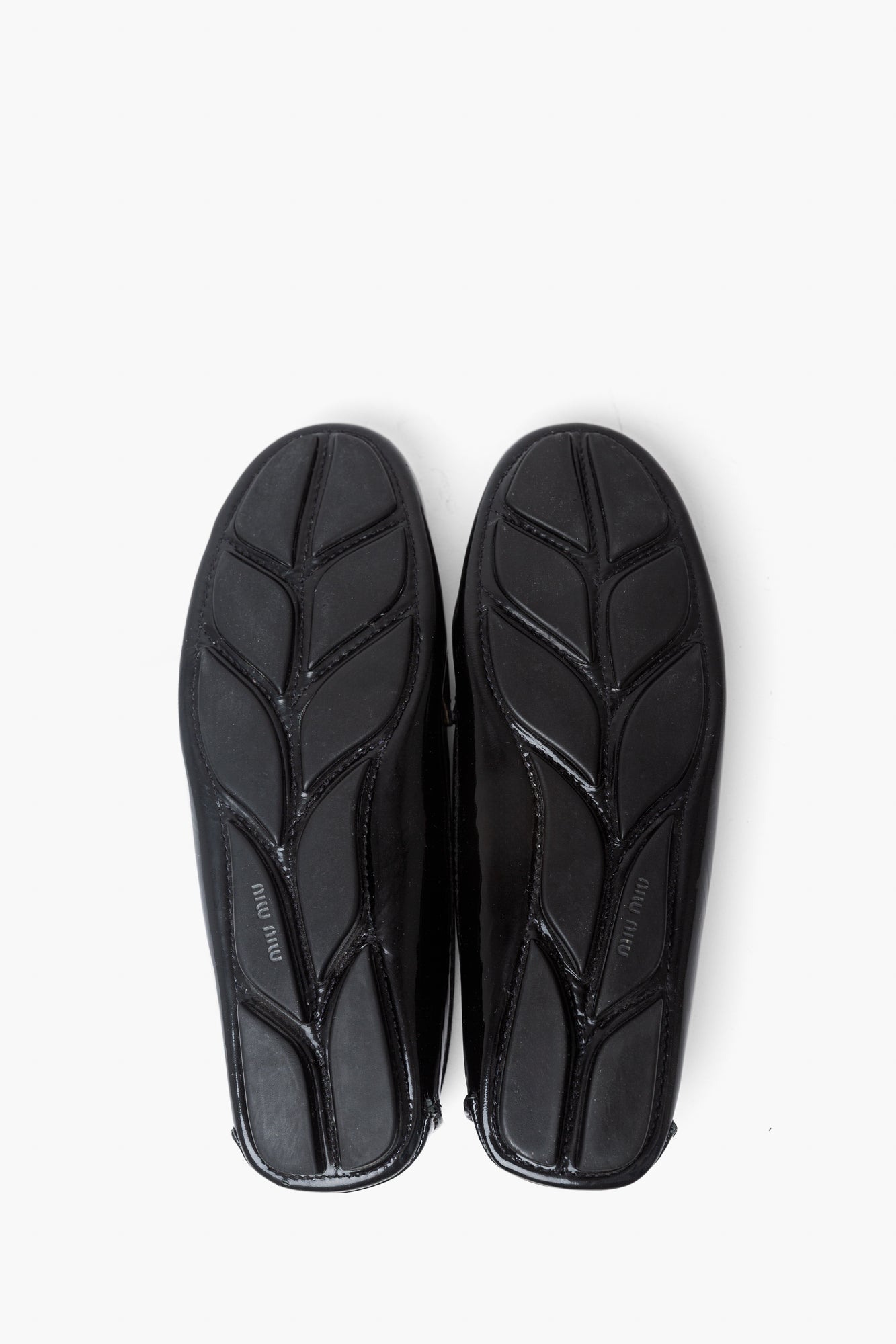Miu Miu Black Patent Loafers With Crystal Details 36.5