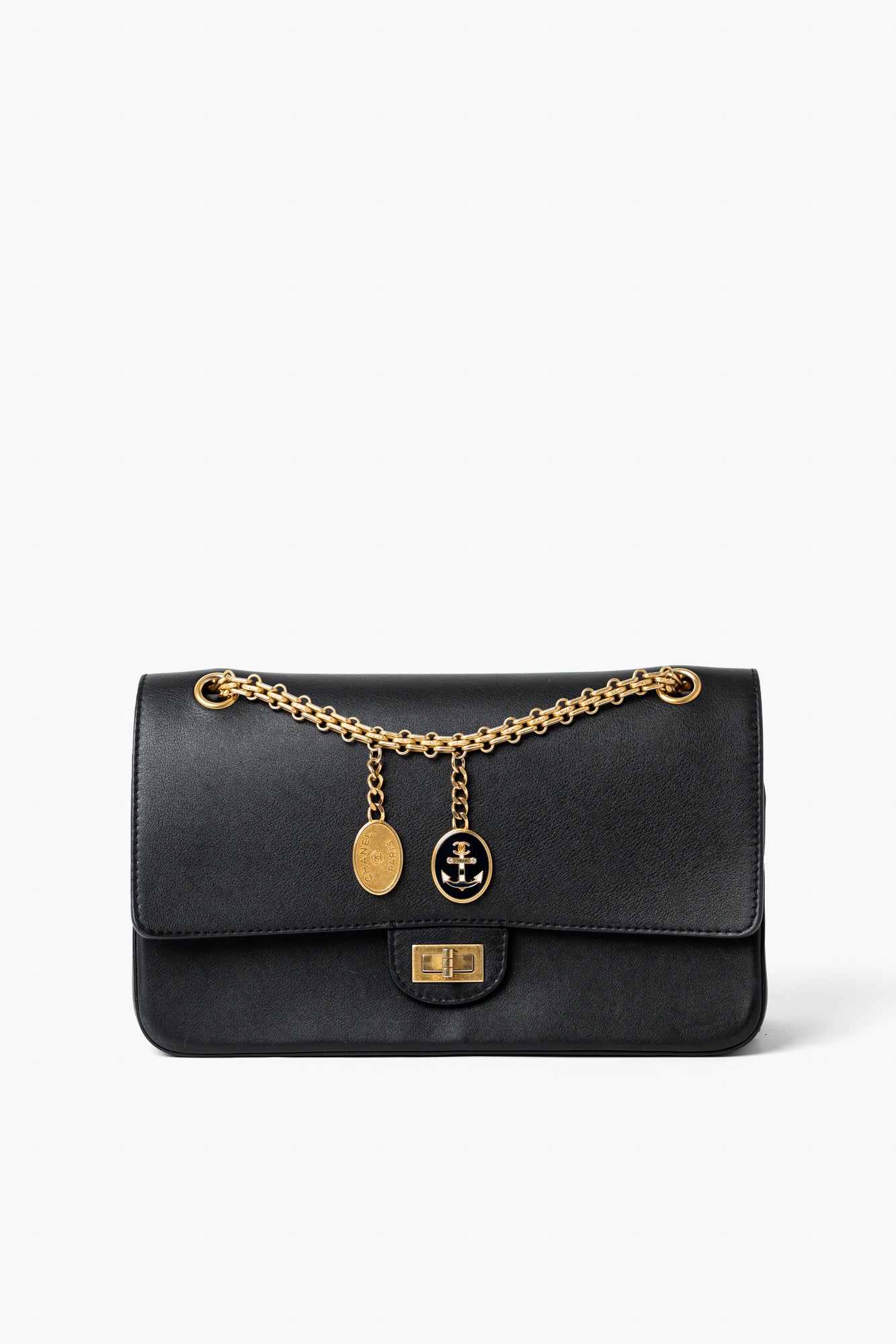Chanel Black Medallion 2.55 Reissue Double Flap Medium Bag