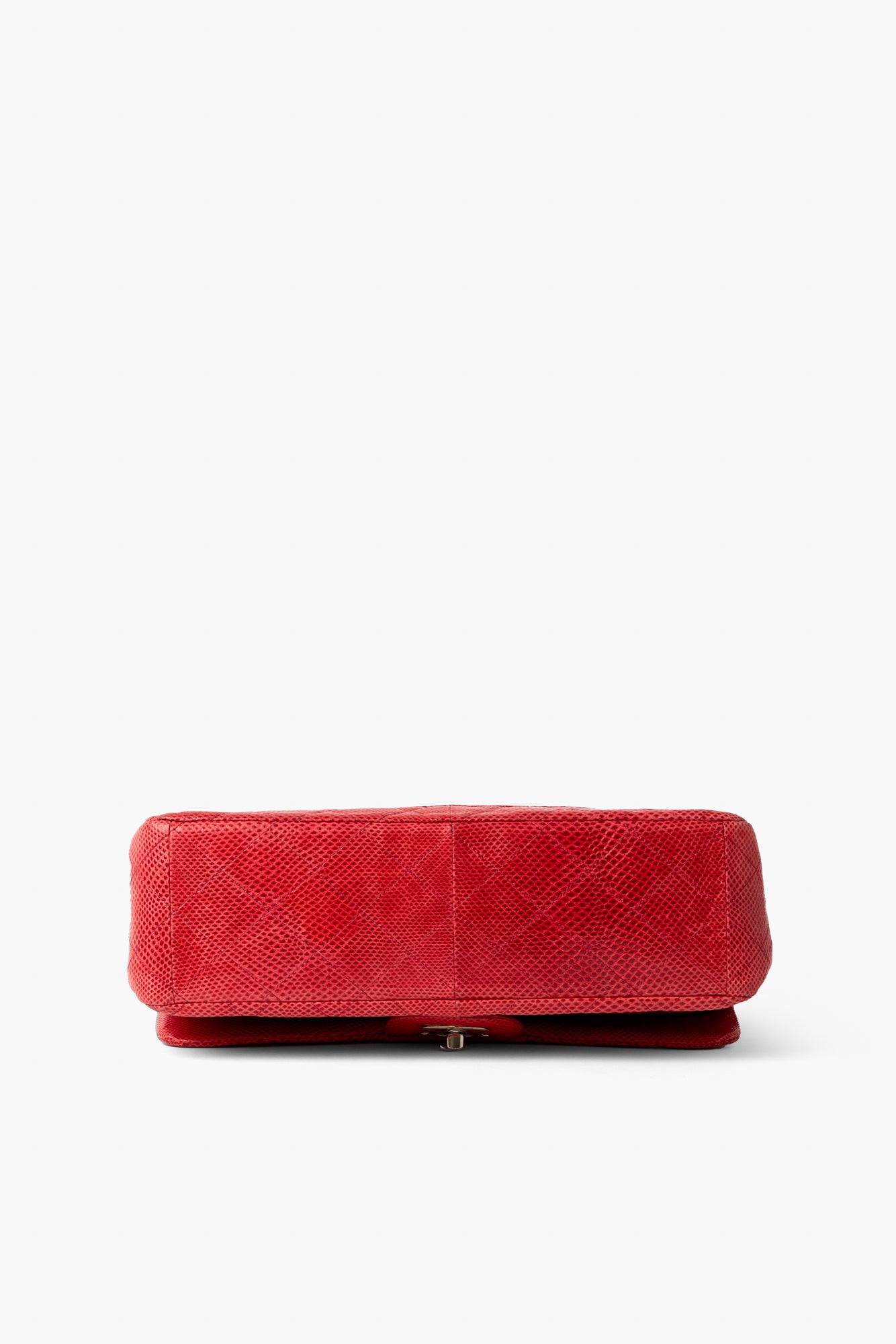 Chanel Red Lizard Classic Double Flap Jumbo Bag
