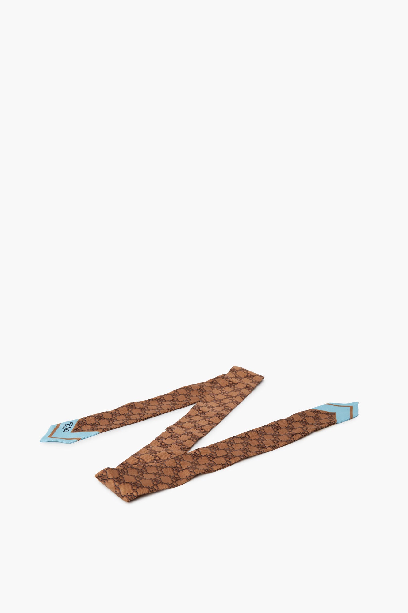 Fendi Brown Monogram Bandeau Scarf