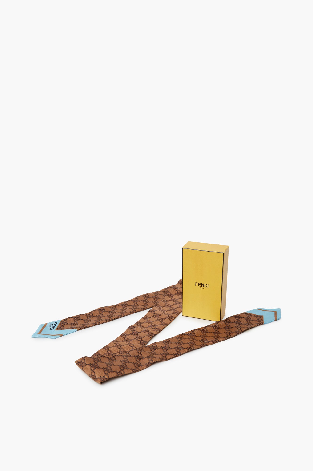 Fendi Brown Monogram Bandeau Scarf